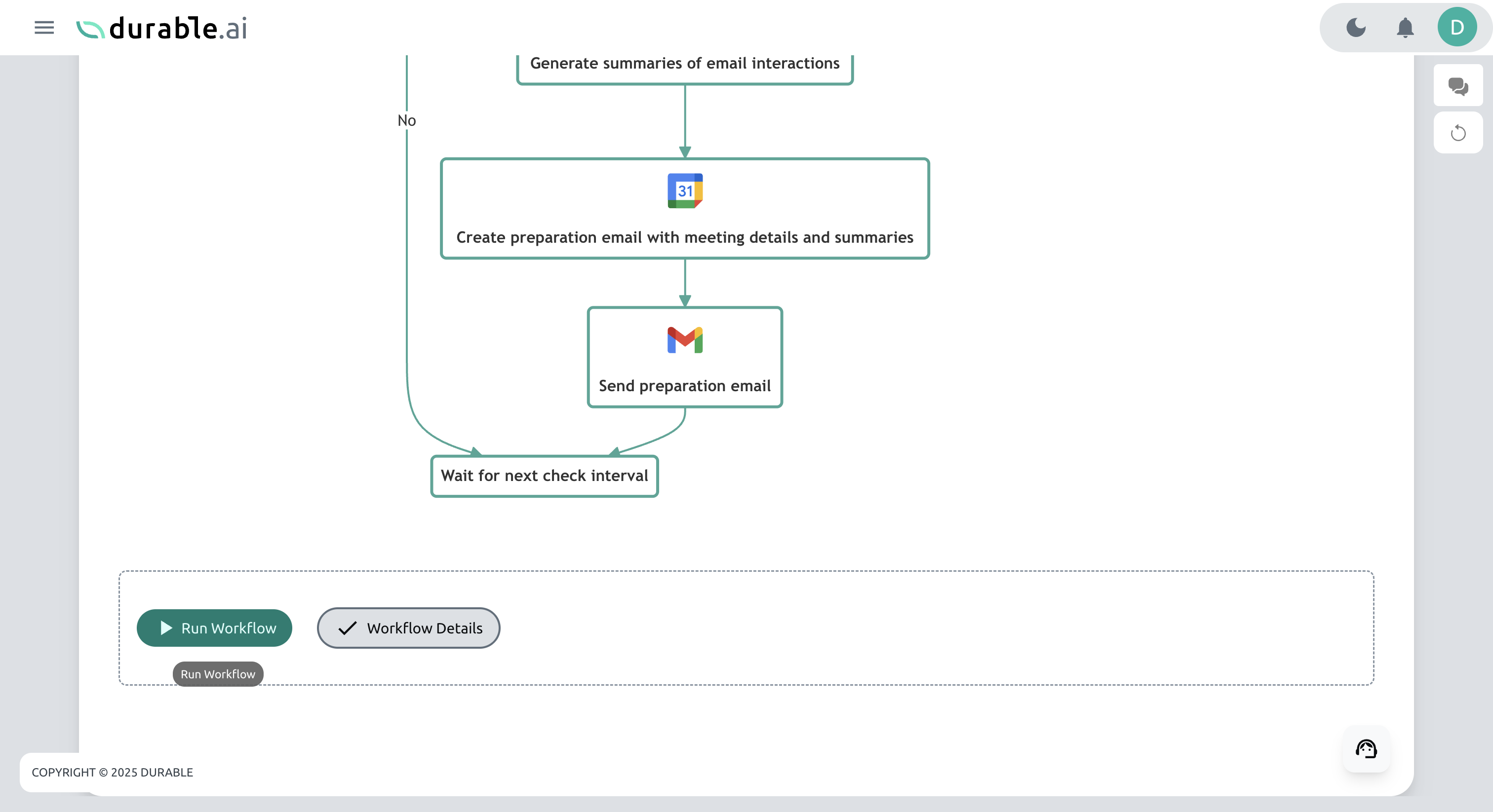 and press the Run Workflow button