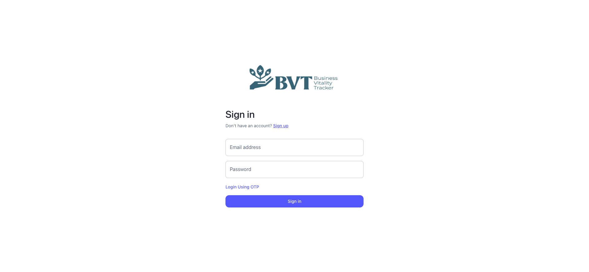 Select the Sign up link to create your account.