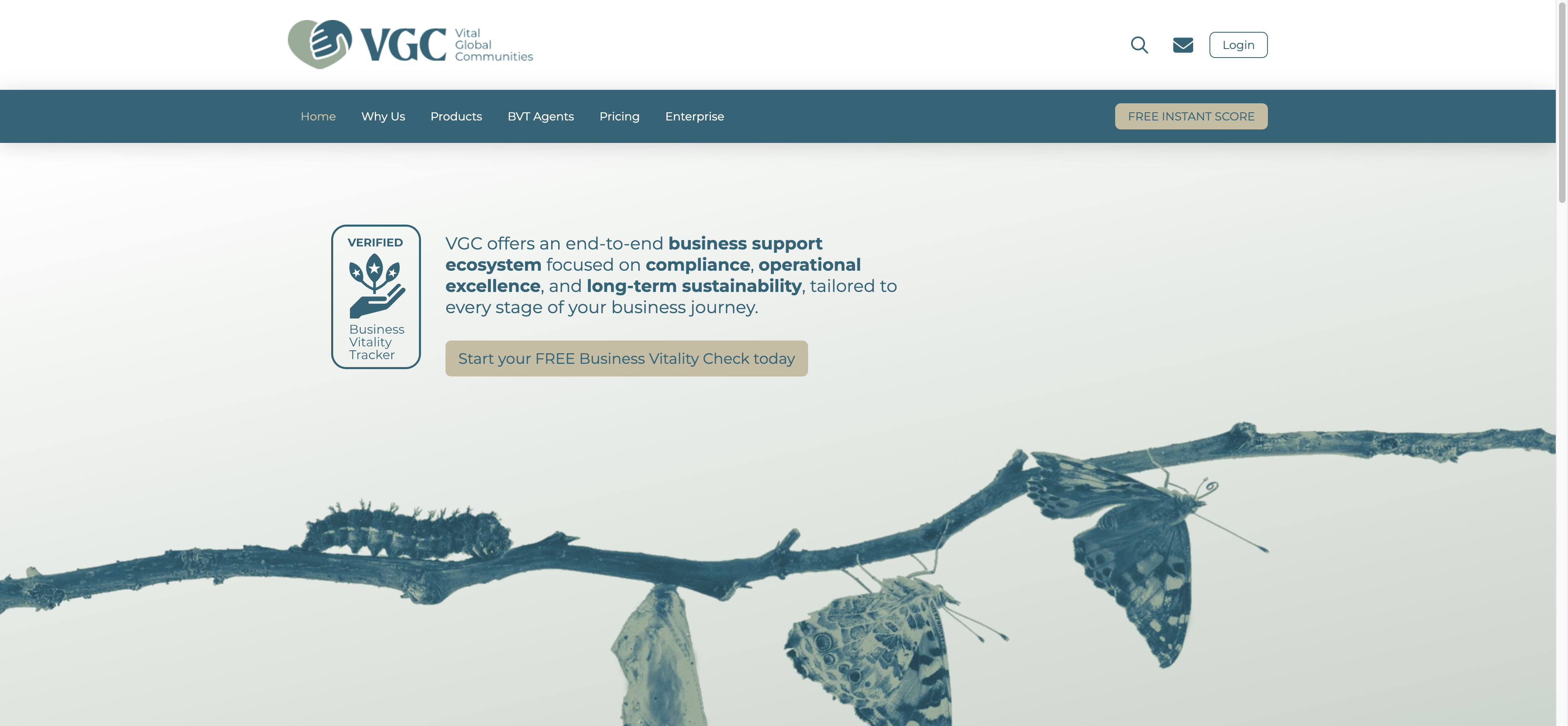 Click the FREE INSTANT SCORE button to start your Business Vitality Check assessment.
