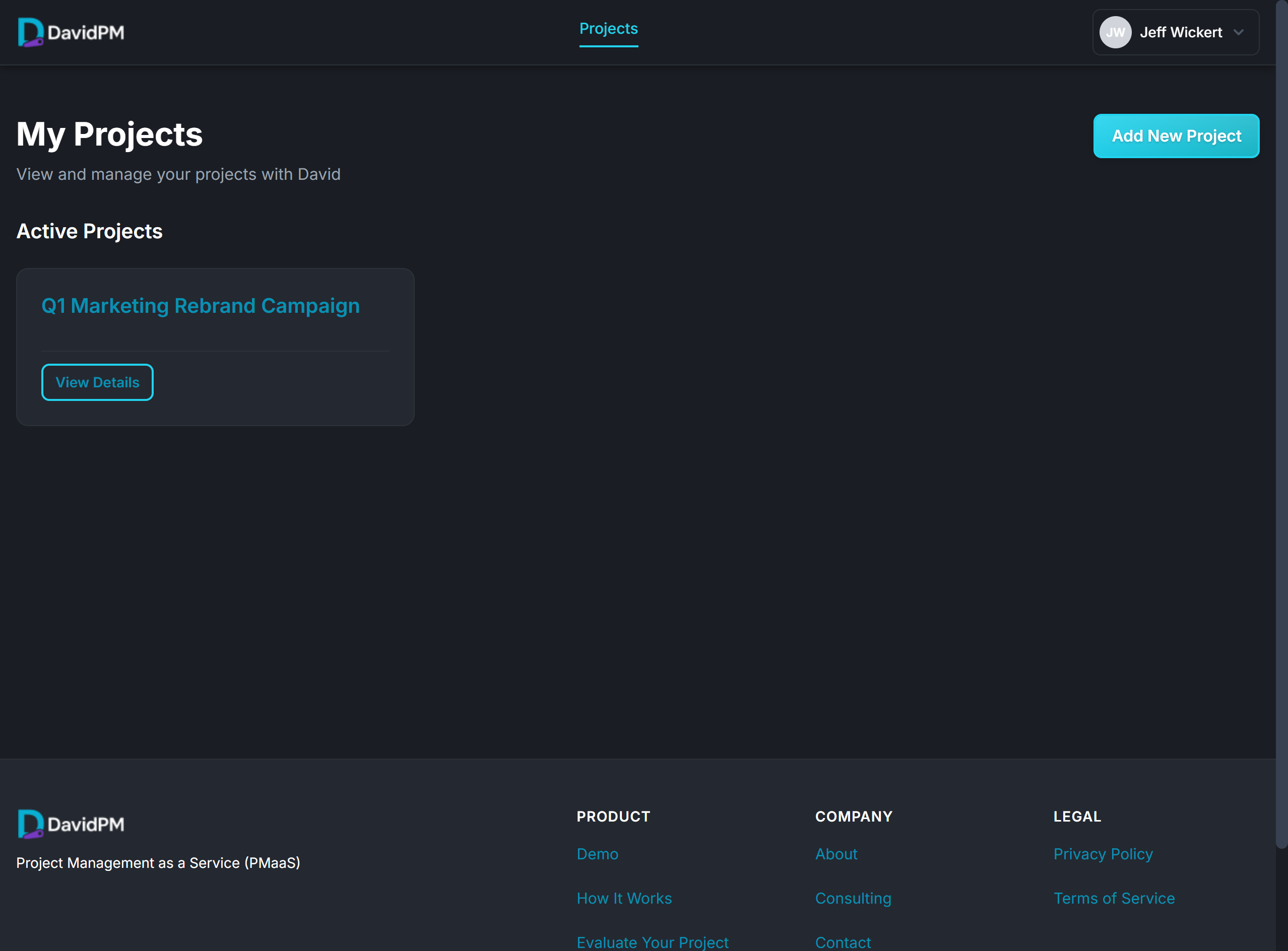 Select a specific project to dive into its detailed status and management tools.