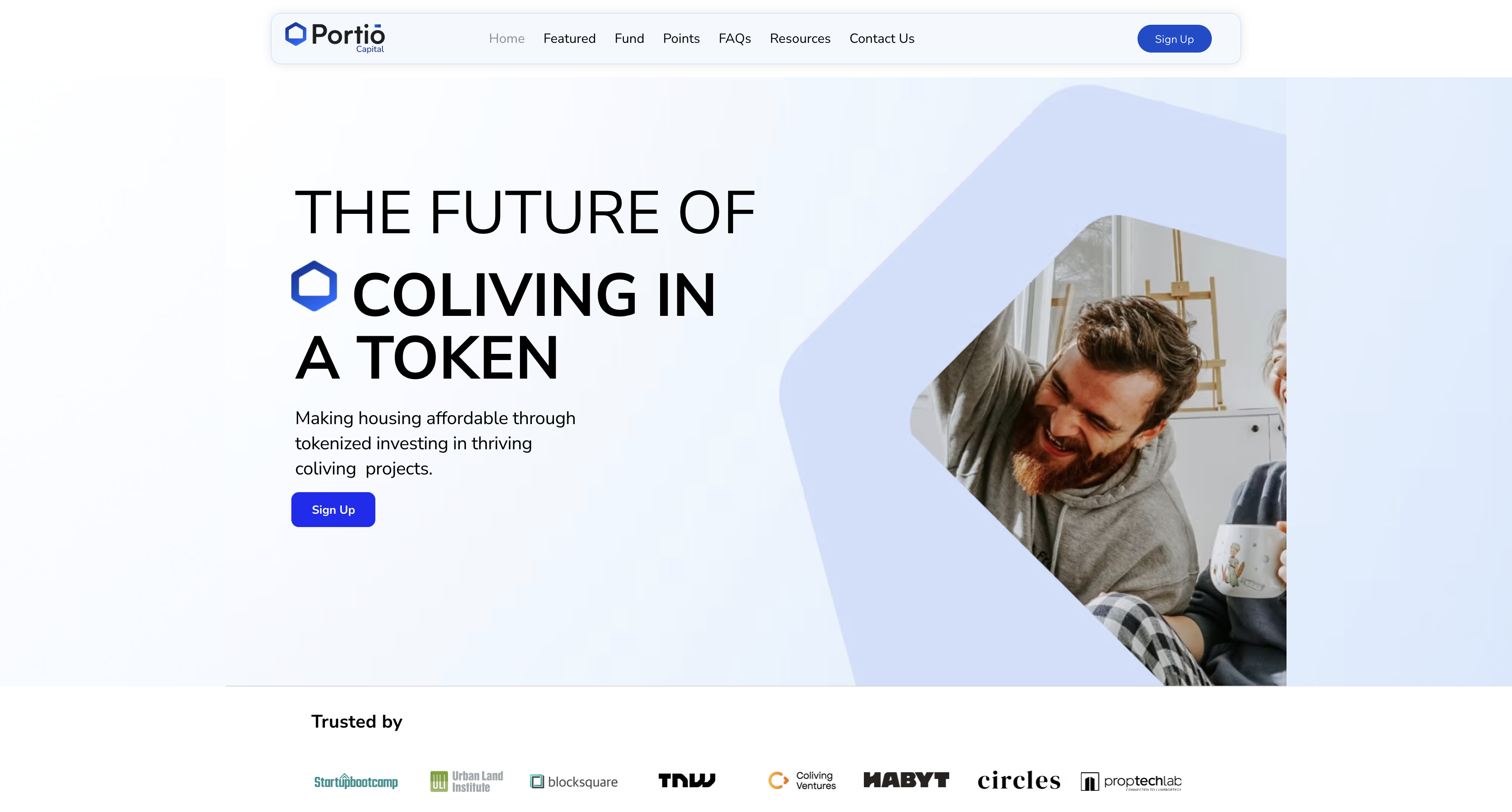 Begin by clicking on the **Sign Up** button to start creating a new account.