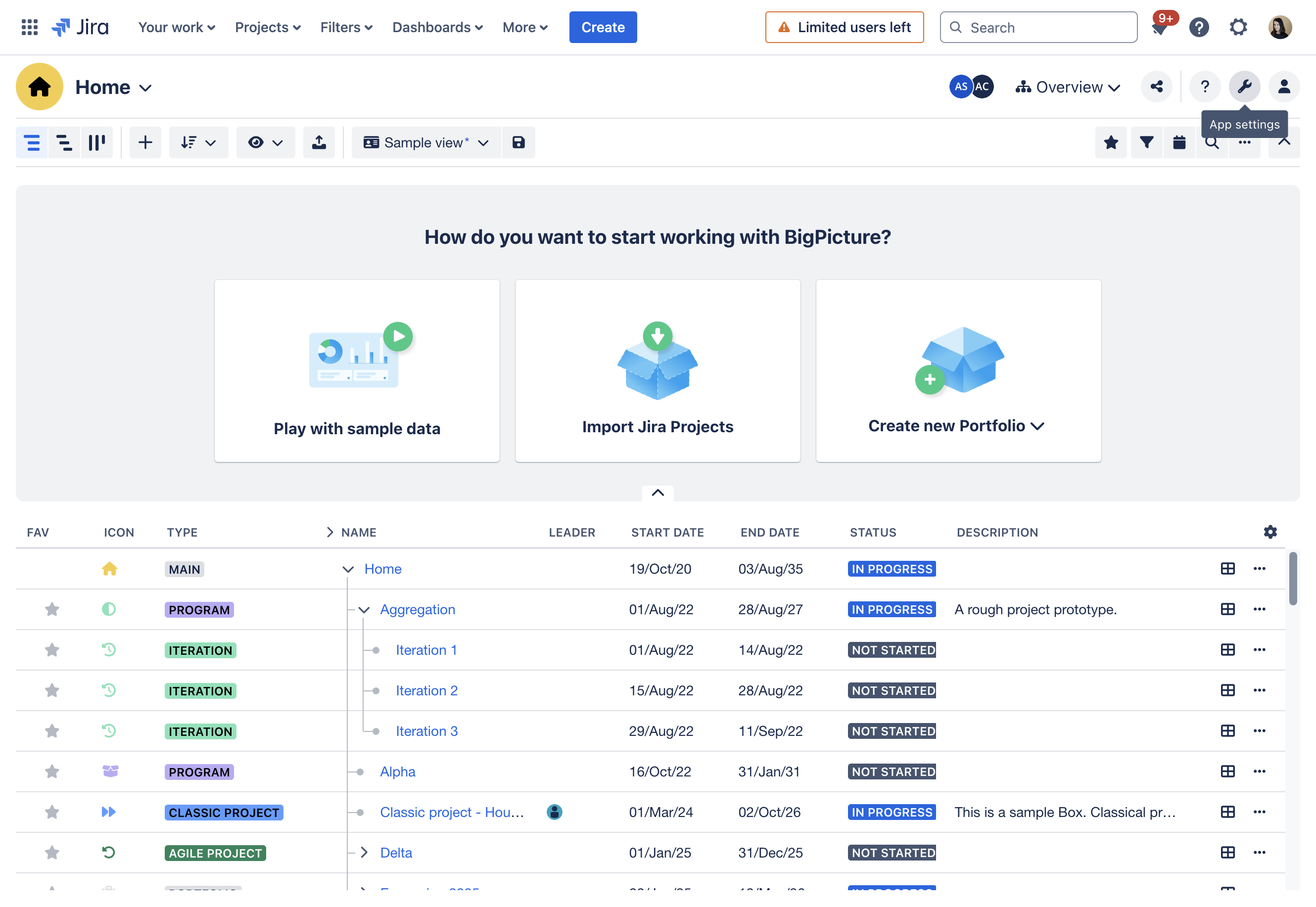 Click the **wrench** icon in the top-right corner.