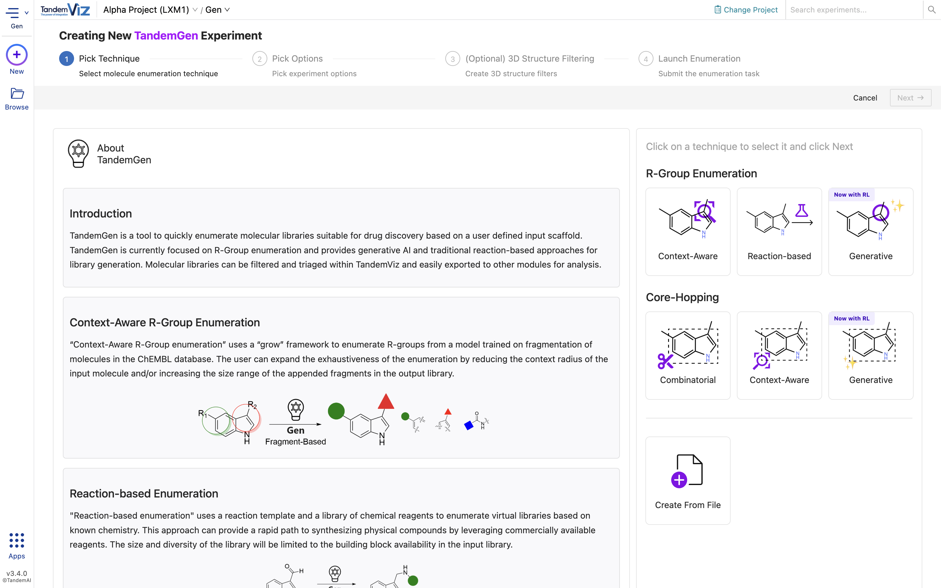 Let's explore "Reinforcement Learning" (RL), now available for R-Group and Core-hopping enumerations