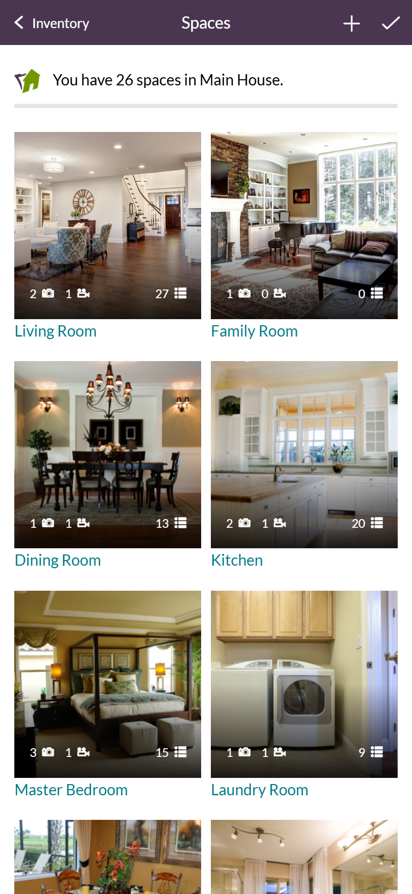 A gallery of your home's interior and exterior spaces.