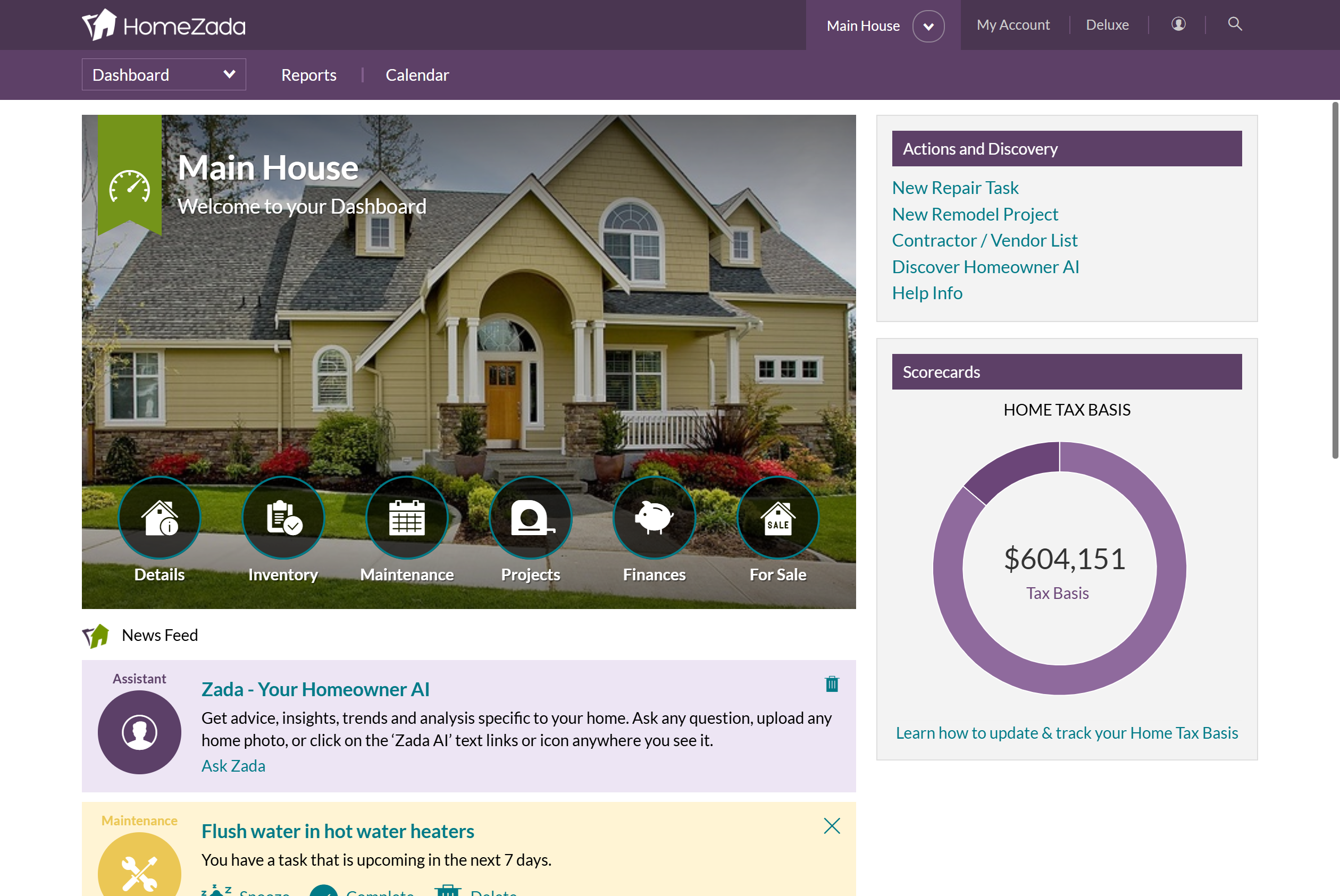 The Details icon goes to the high level info about your home.