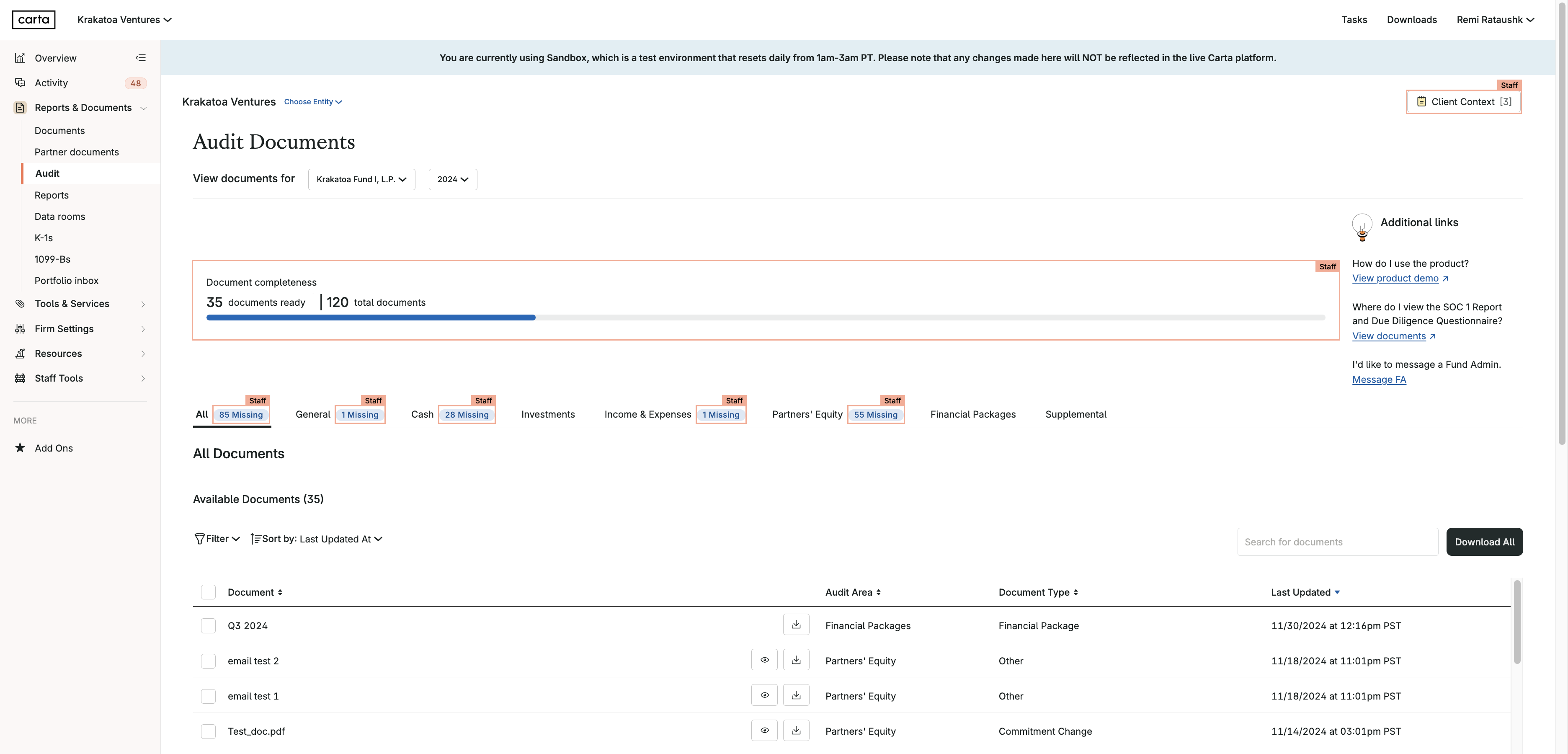 Within the audit portal, select the fund (and year, if applicable) that you want to view 