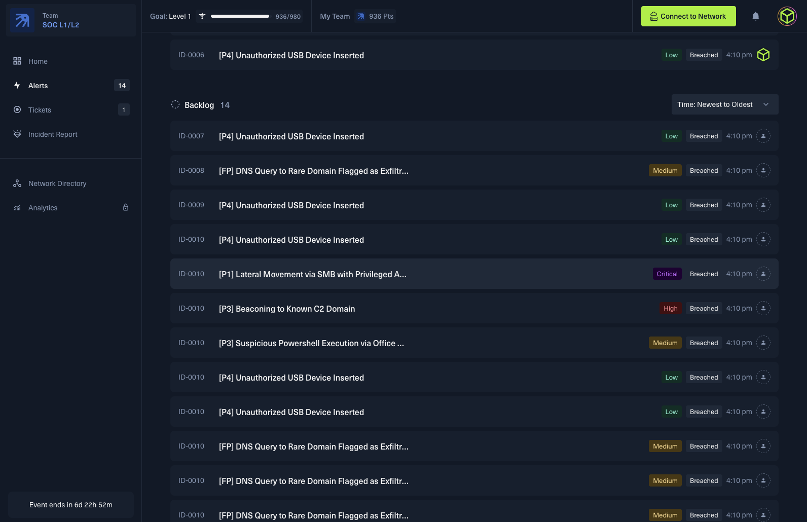 Start managing the incoming alerts by assigning one to a team member.