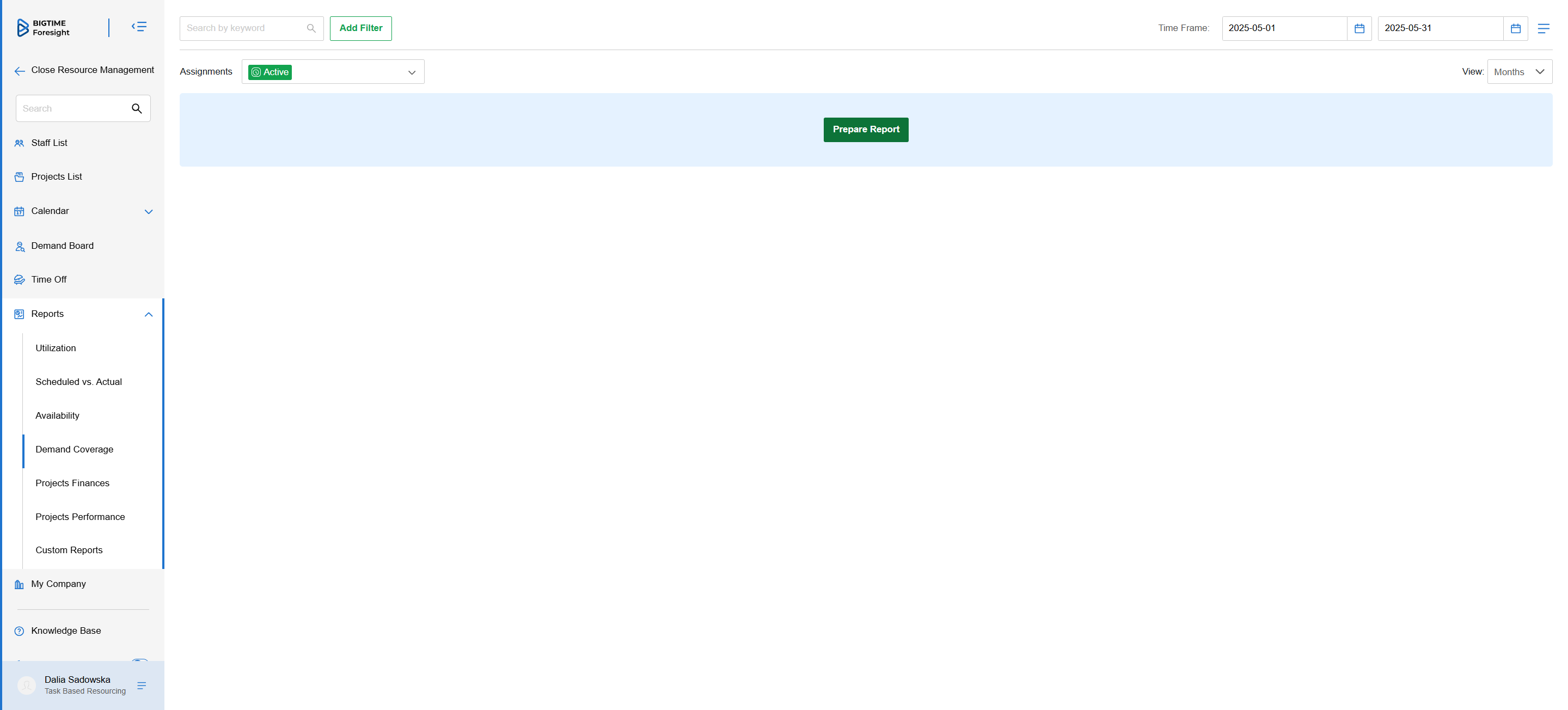 Click Prepare Report button.