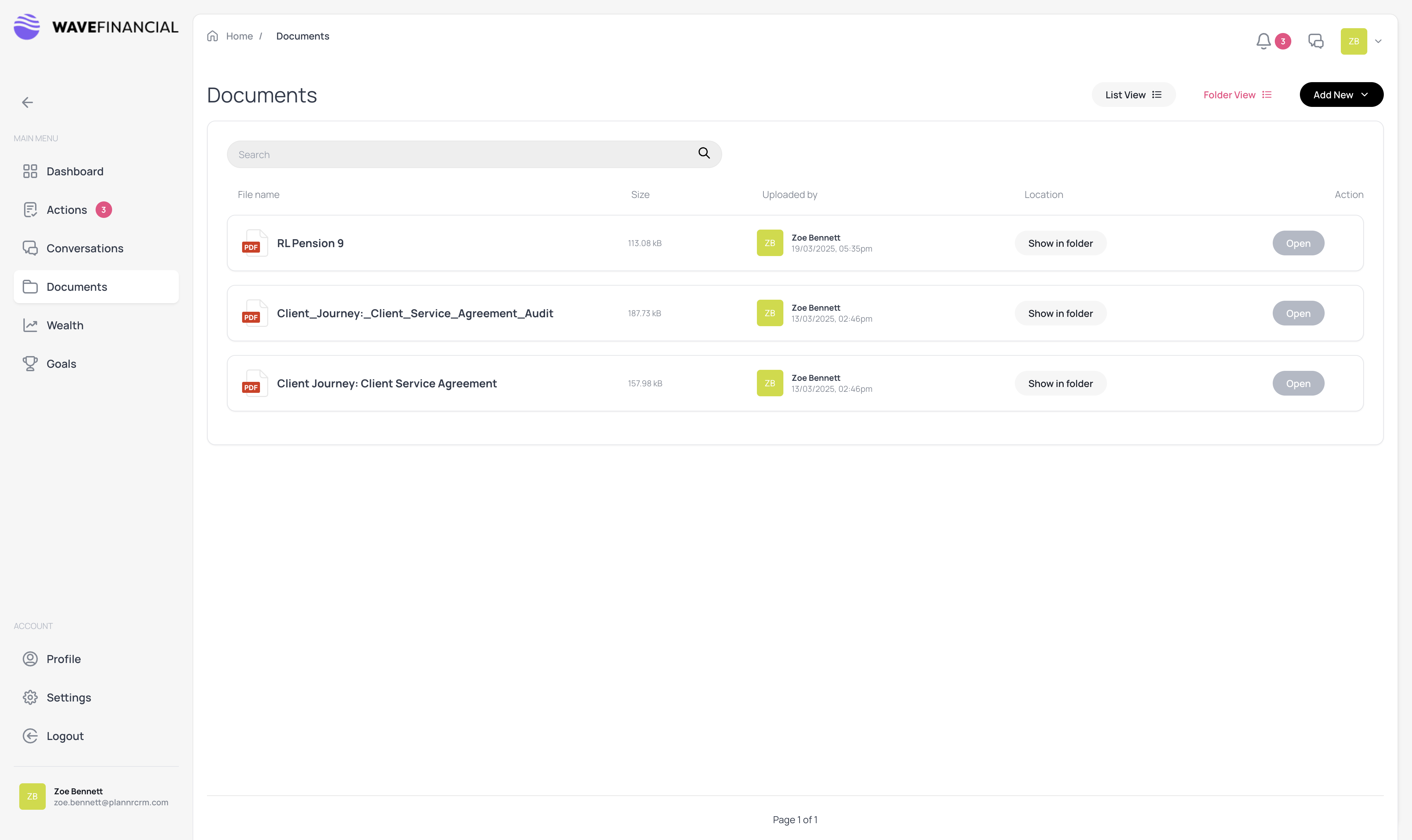 You can easily switch to **Folder View** for a more organised display of your files