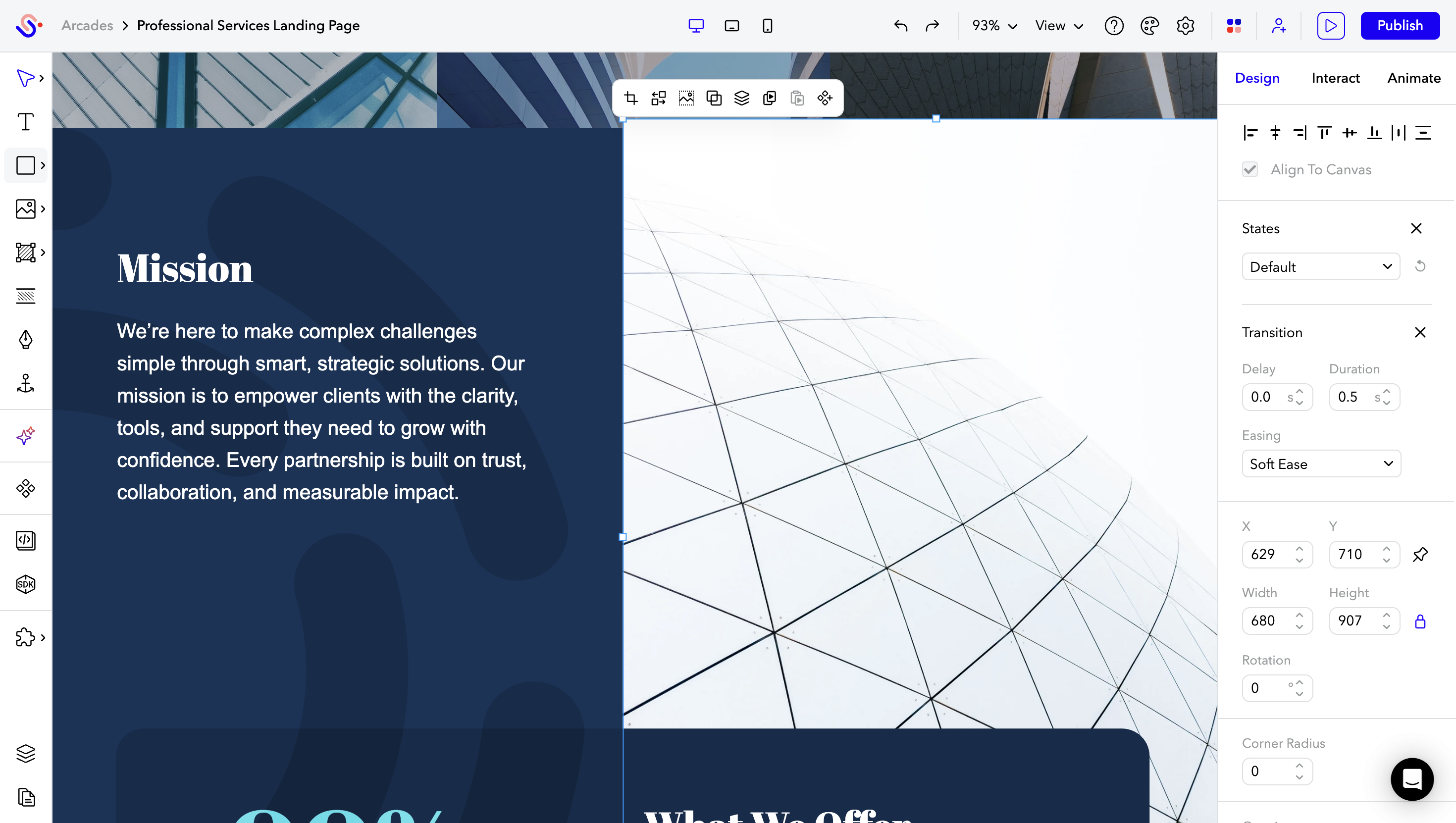 Create a shape over the image.
