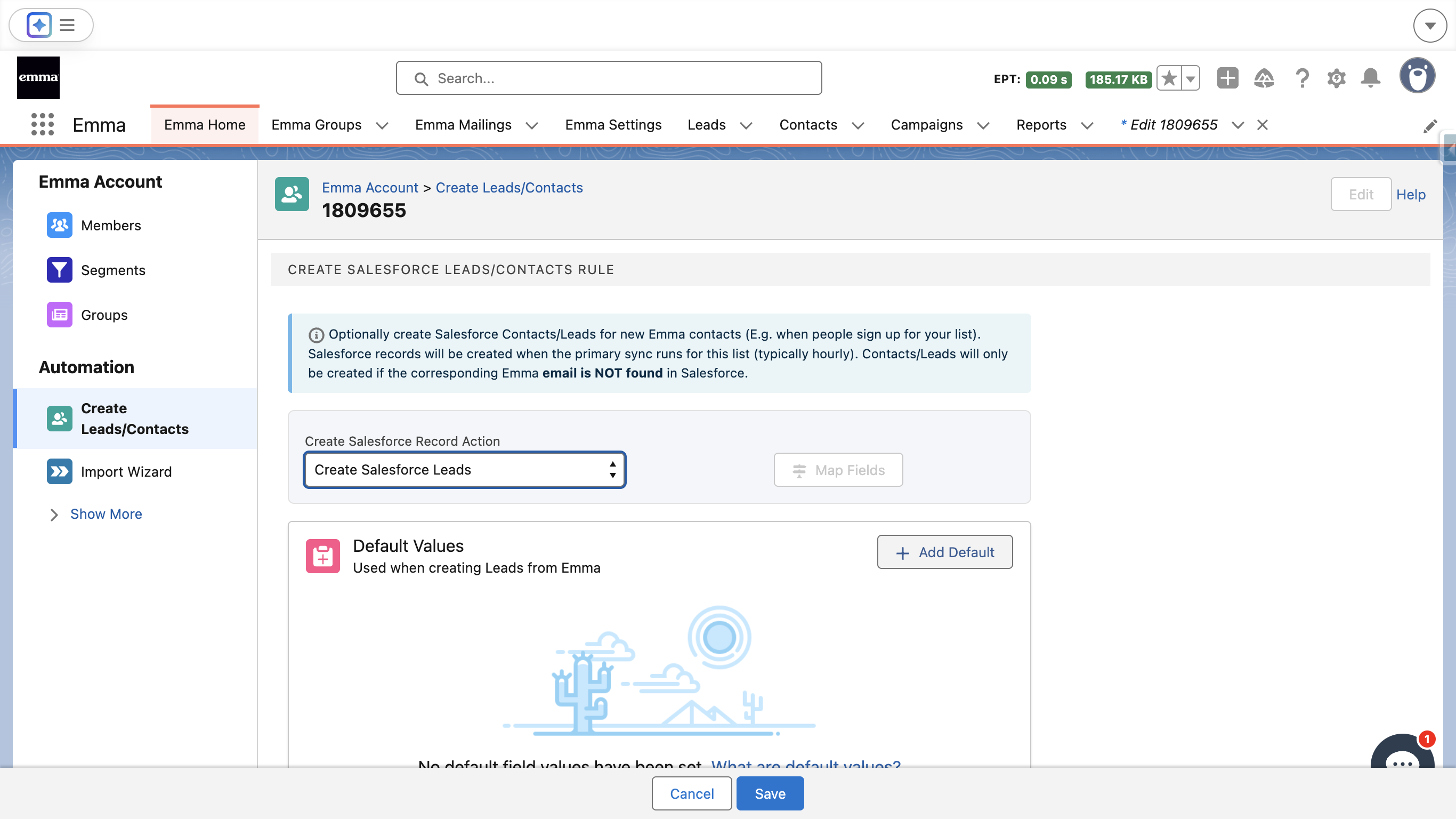 Choose to create records for Leads or Contacts.