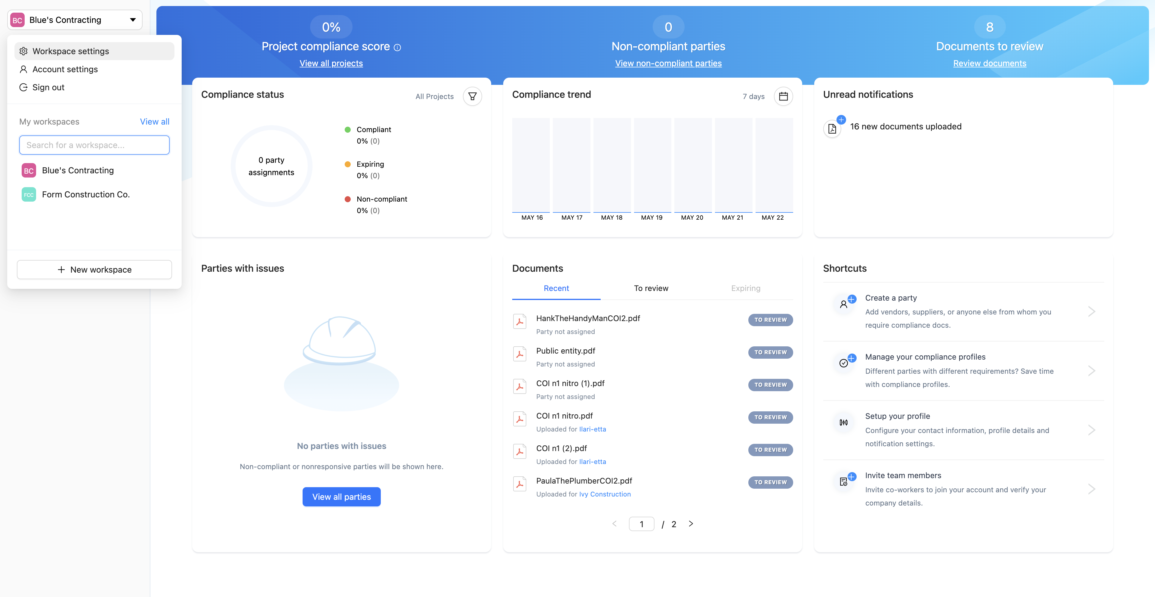 Open **Workspace settings.**