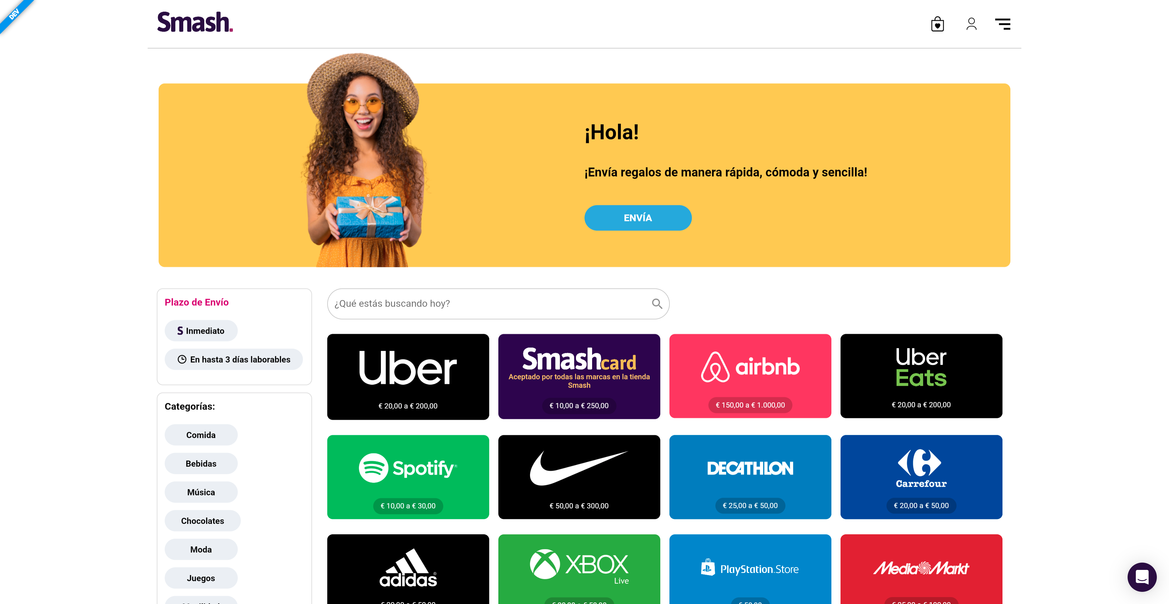 ¡Bienvenido!
Primero, elige la marca que quieres comprar.
Te recomendamos la Smash Card ;)