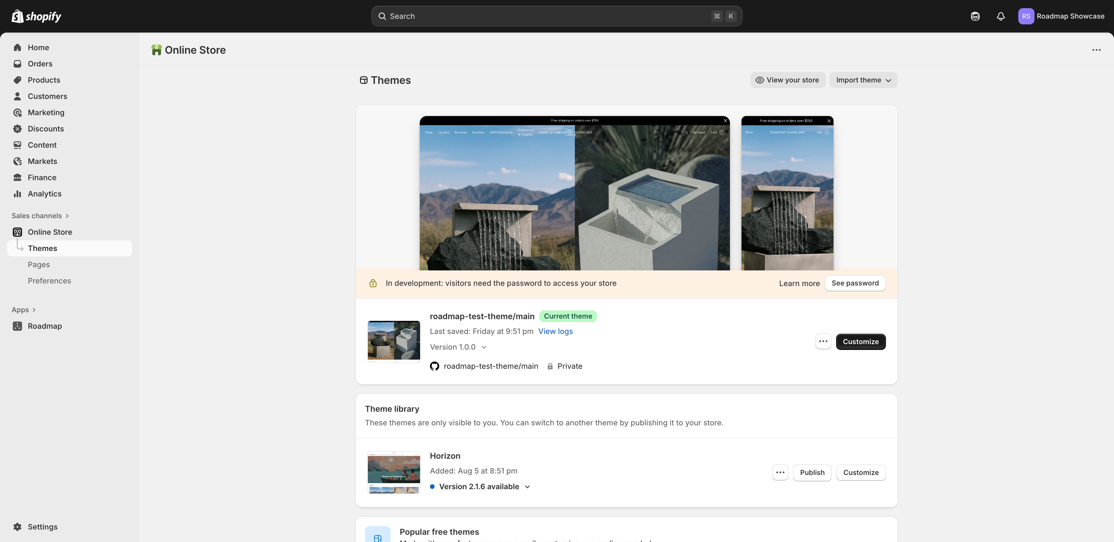 To get started, open your store's customiser