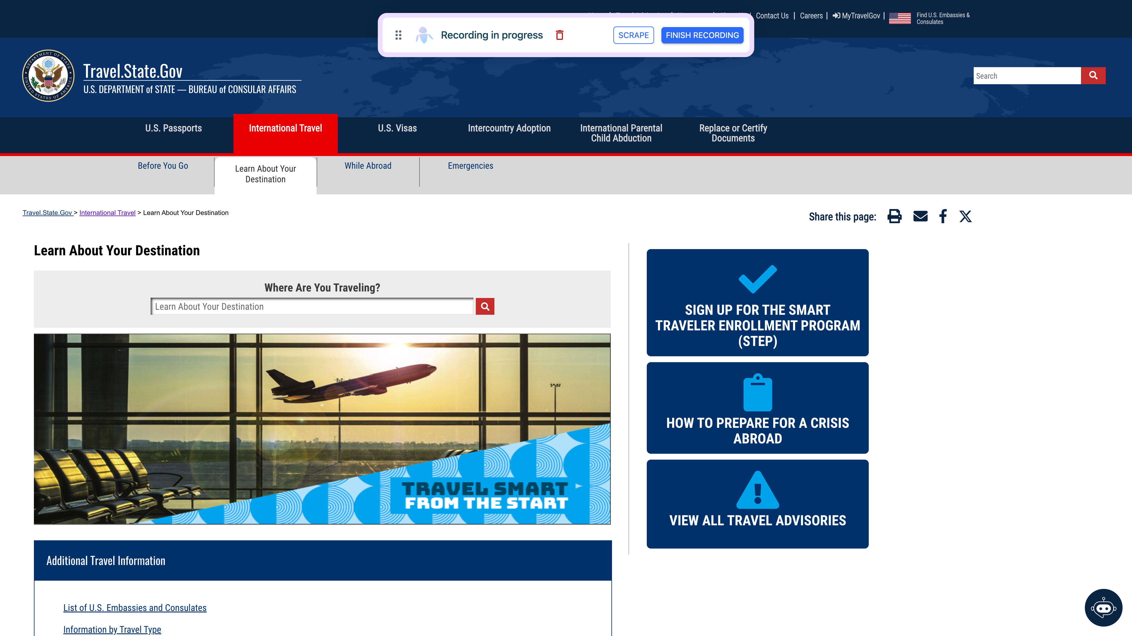 The extension will prompt you to share a specific tab, window, or screen
