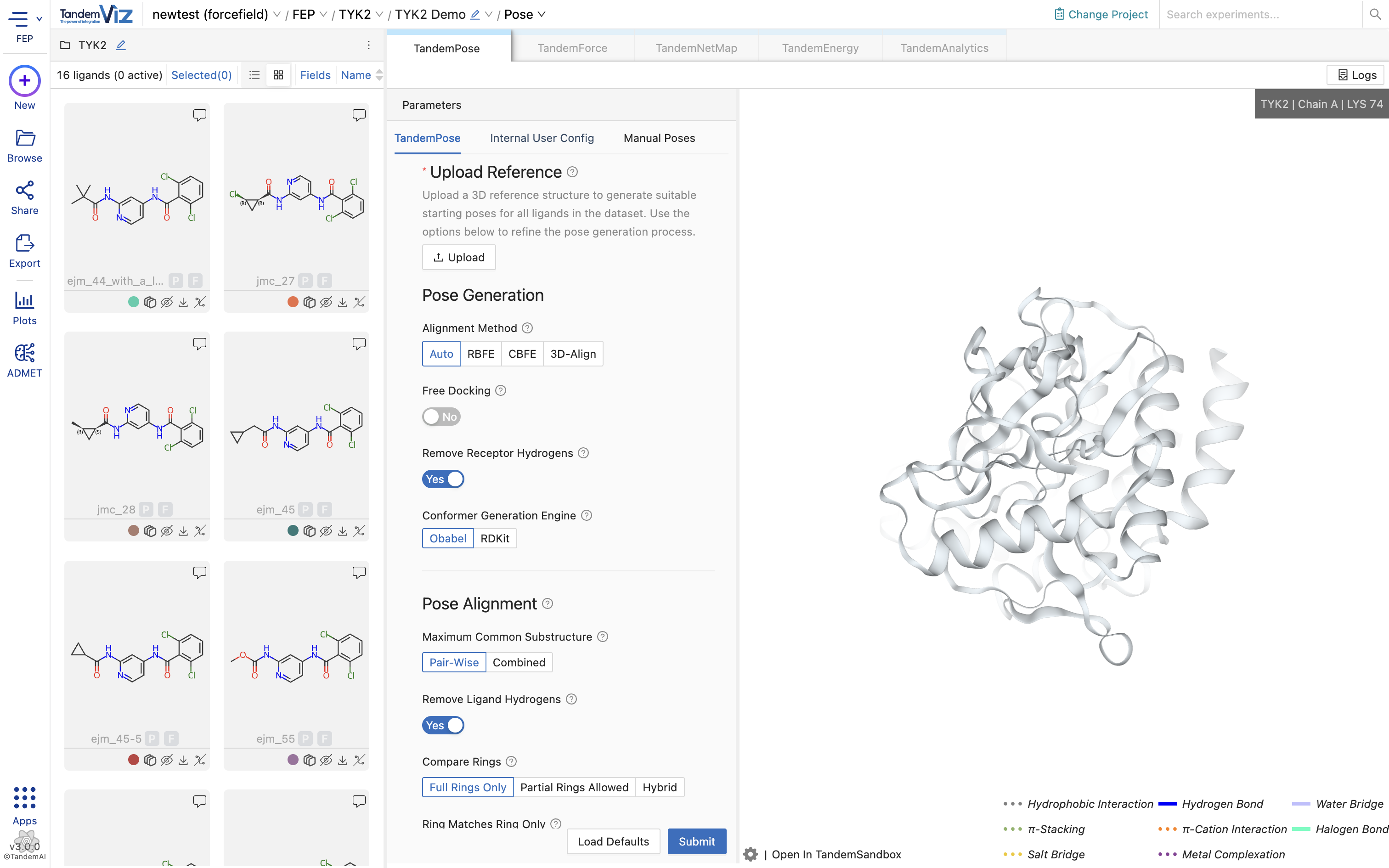 TandemPose now automatically generates high-quality poses for congeneric, non-congeneric, and diverse molecules by automatically selecting the best posing technique.