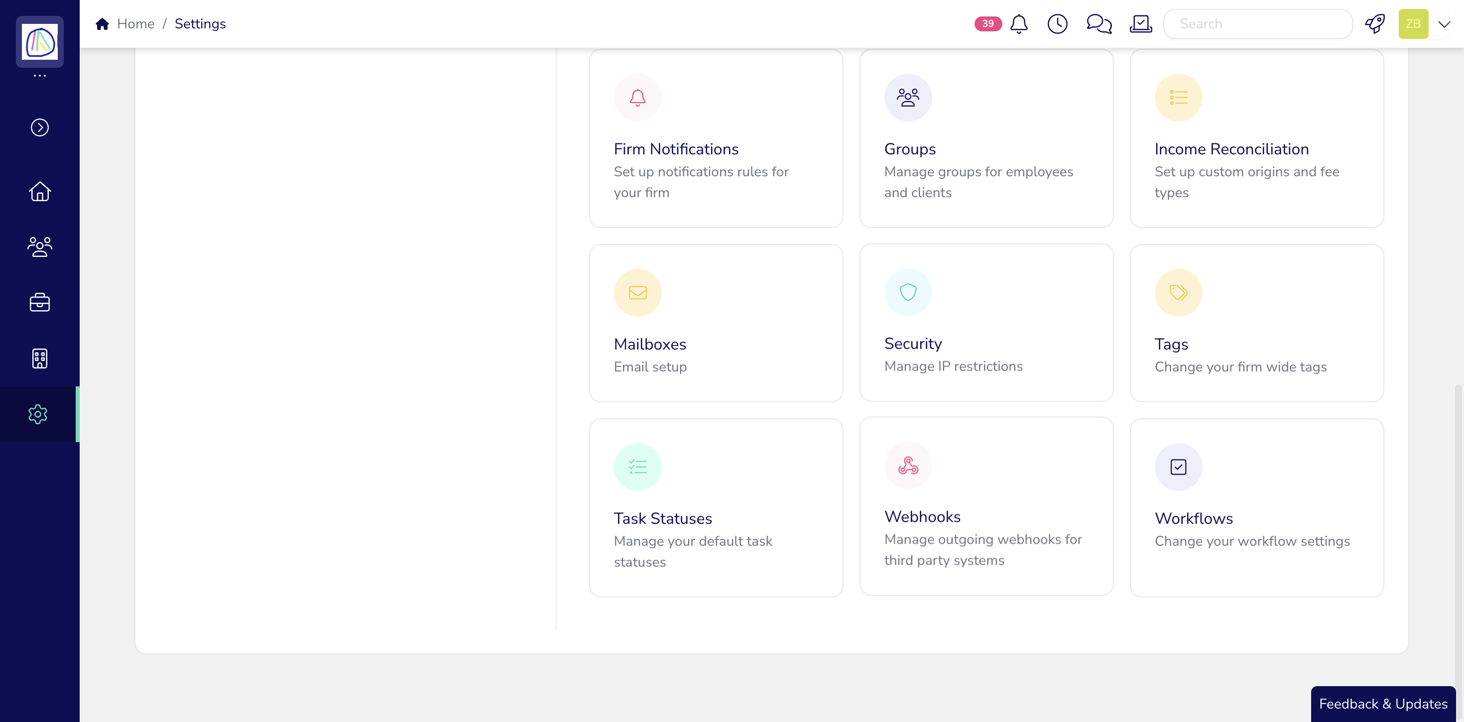 Under **Settings**, scroll down to find the **Webhooks** section