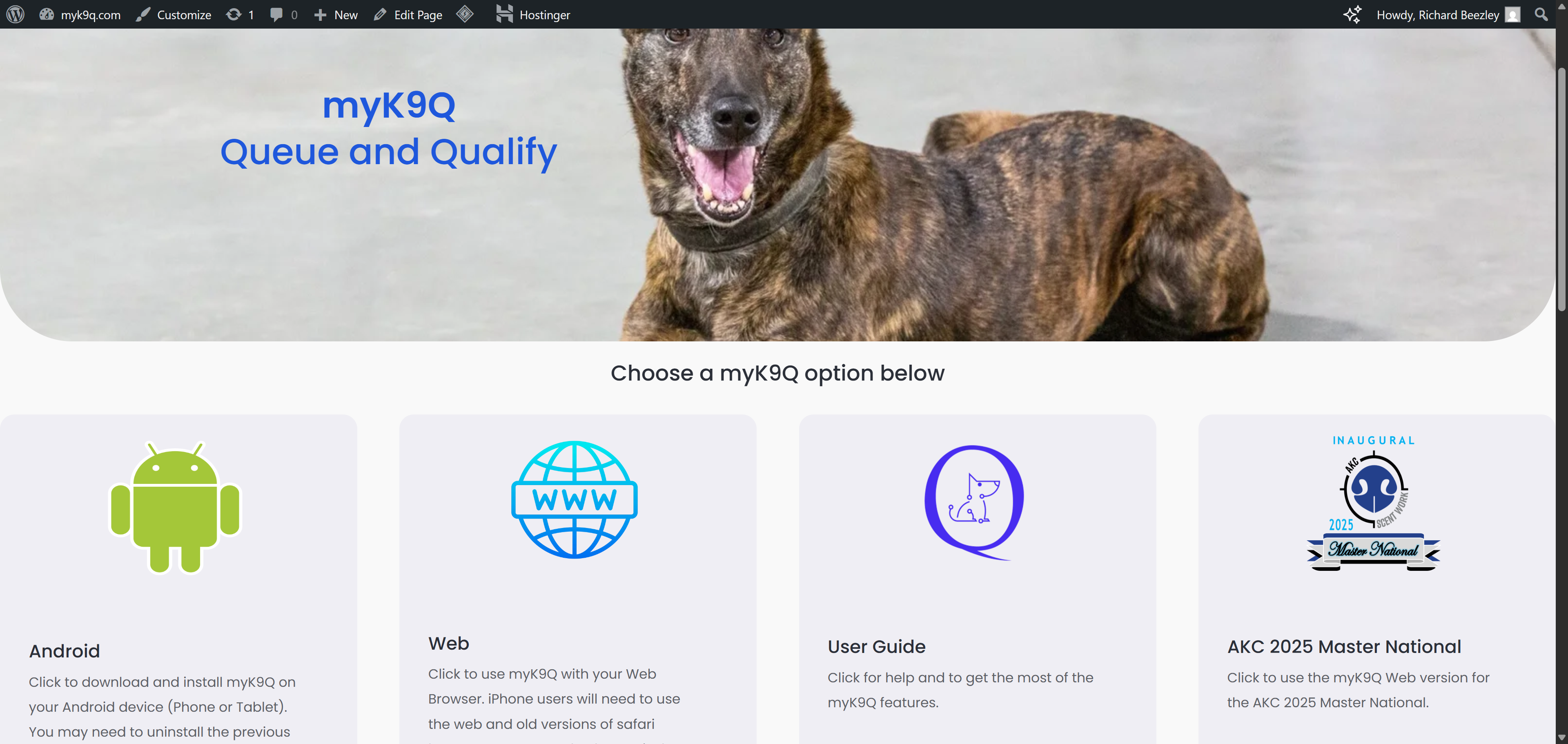 This is an interactive tutorial on how to use myK9Q as a Judge or Steward. 

Continue to the next screen by using the Next and previous buttons in the top left corner or by tap the blue text box.