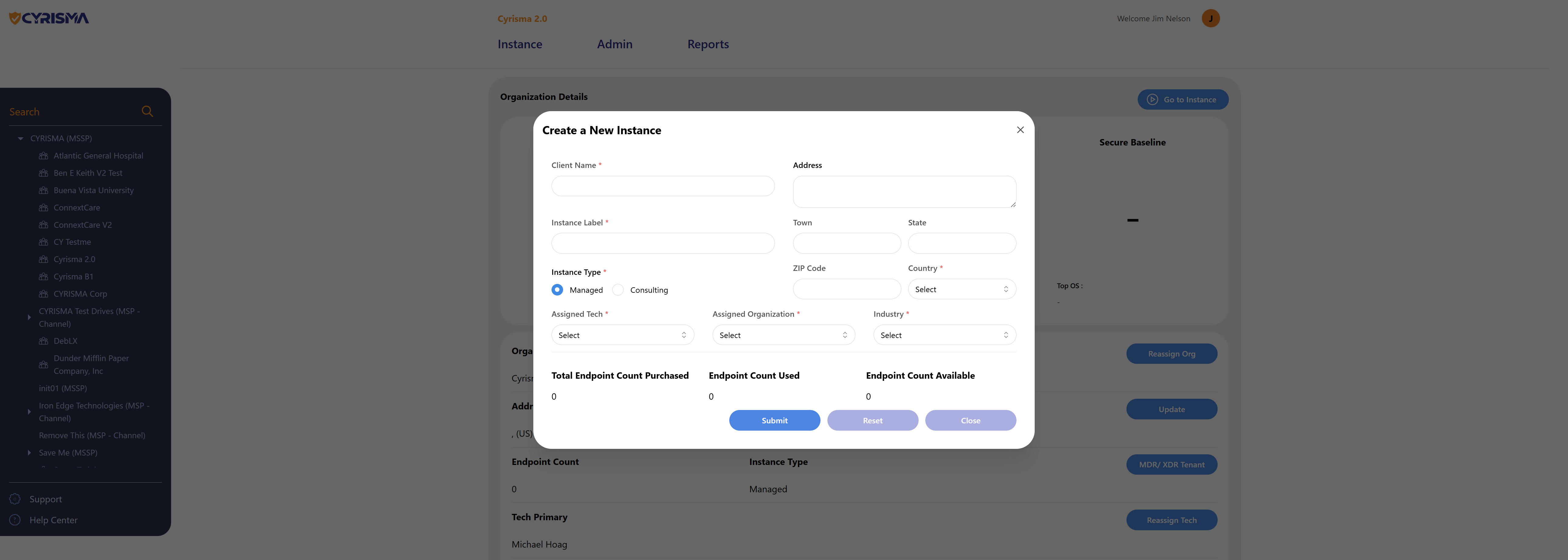 Enter the Client Name to label who the instance is created for.
