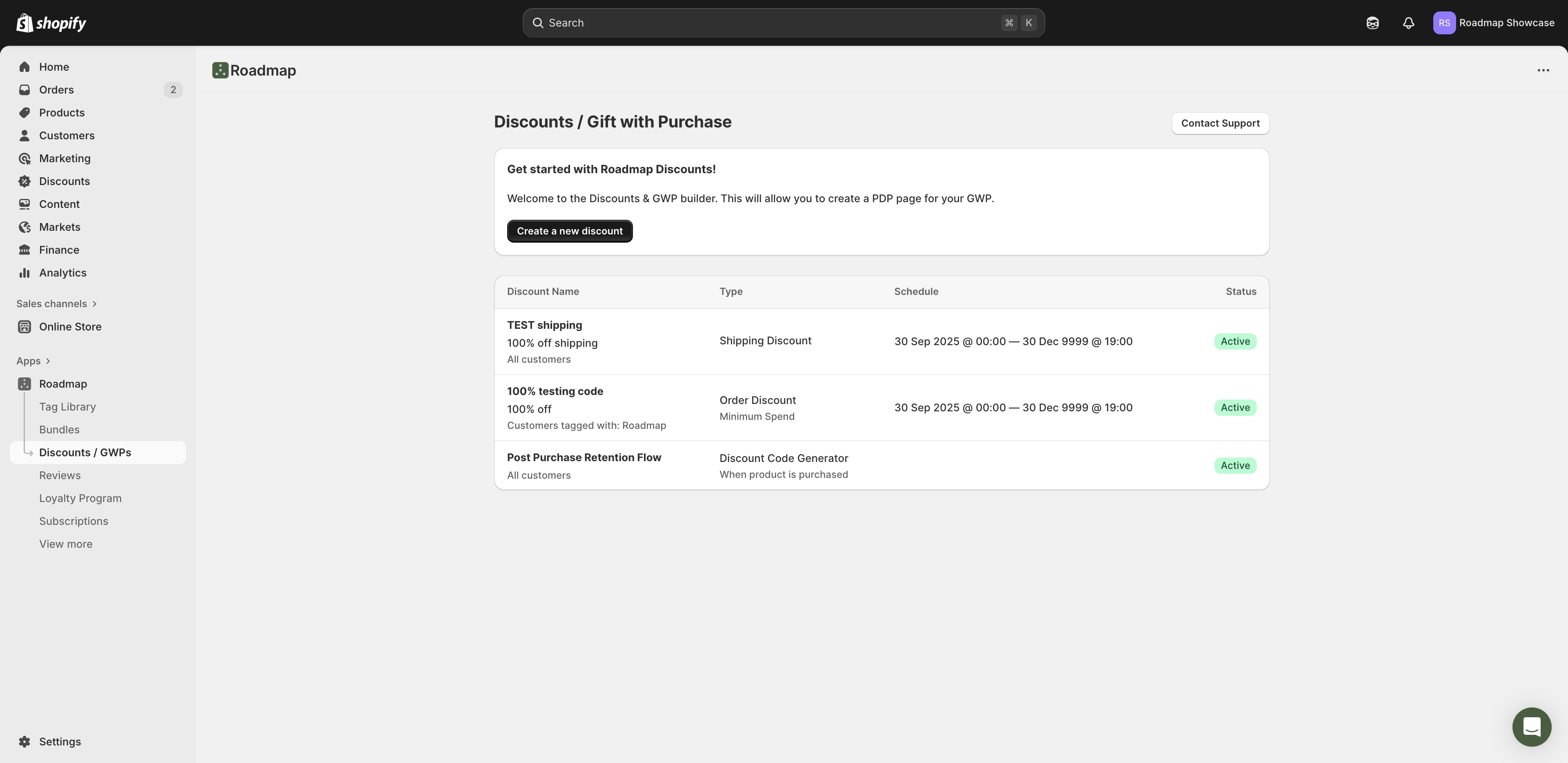 Click Create a new discount to start building an incentive for your customers.
