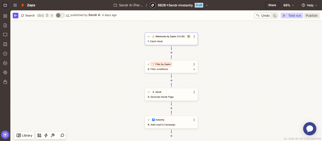 Start by selecting the webhook trigger step.