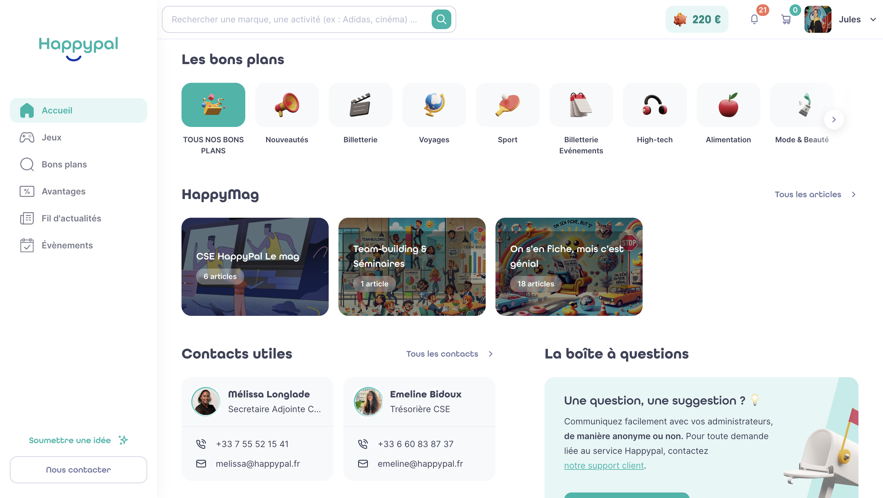 Accédez à tous nos bons plans depuis la page d'accueil : liste complète ou par catégorie. 