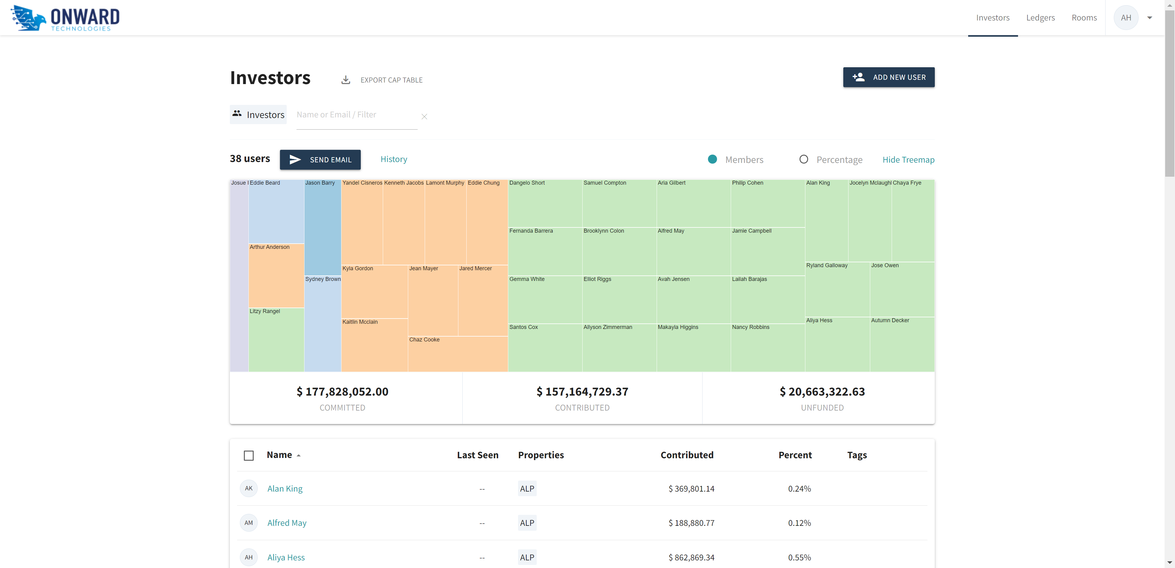 Enter criteria to filter cap table by individual or cohort