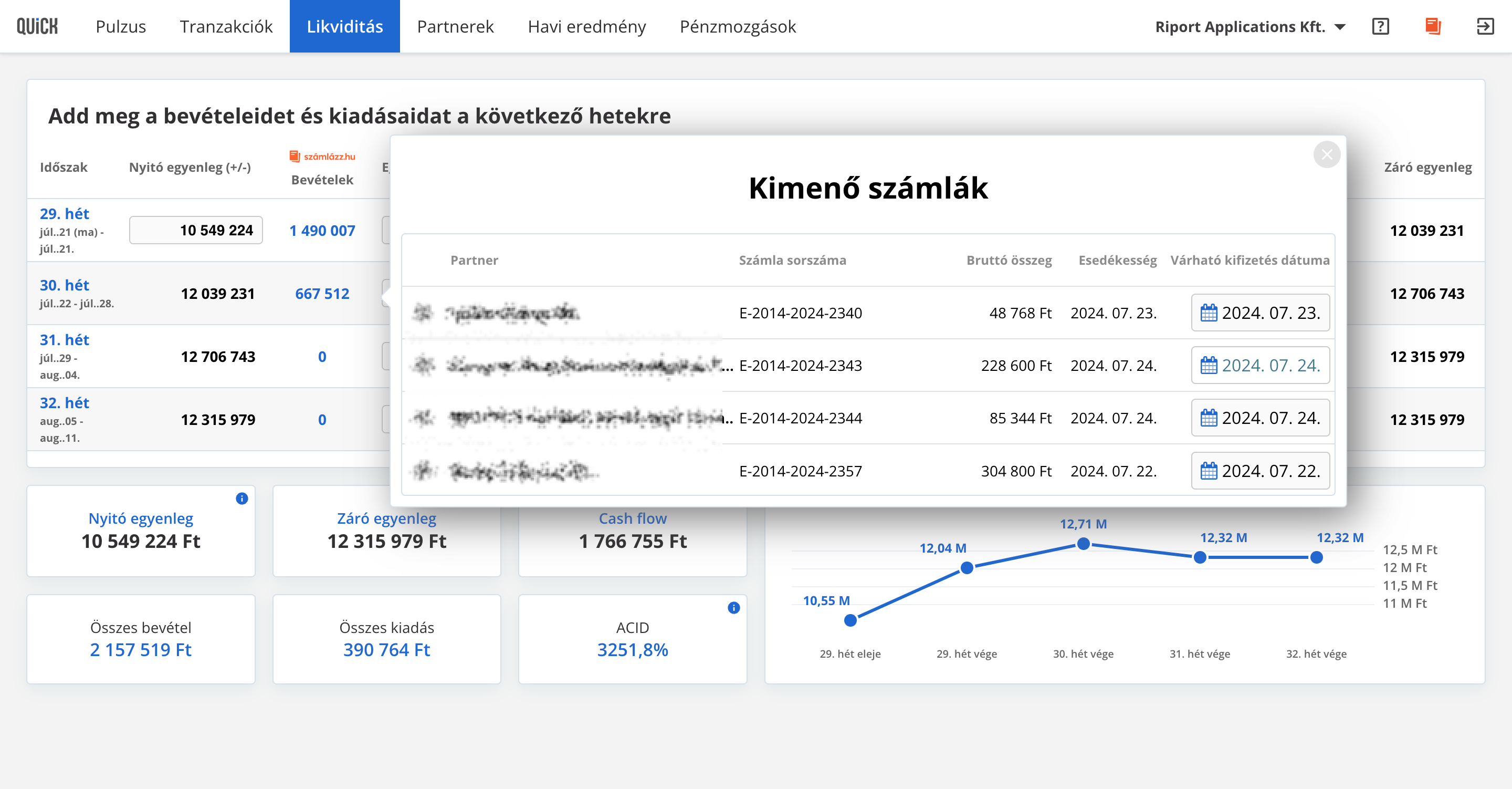 Ütemezd át ennek a számlának a beérkezését a következő hétre