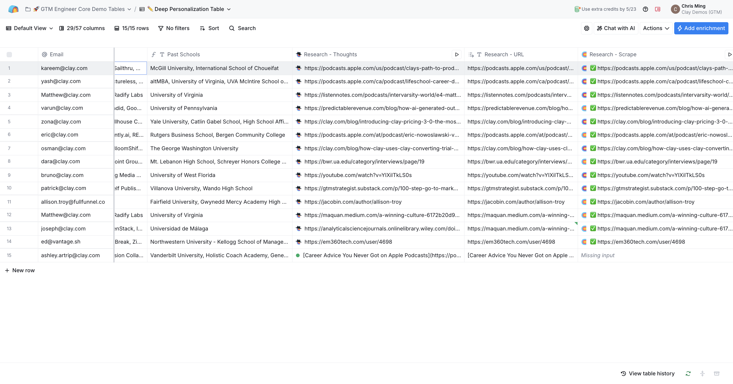 <span style="background:rgba(255,255,255,0.2);border-radius:6px;padding:1px 4px;"> Next web scraping:</span>

Click **Add enrichment**