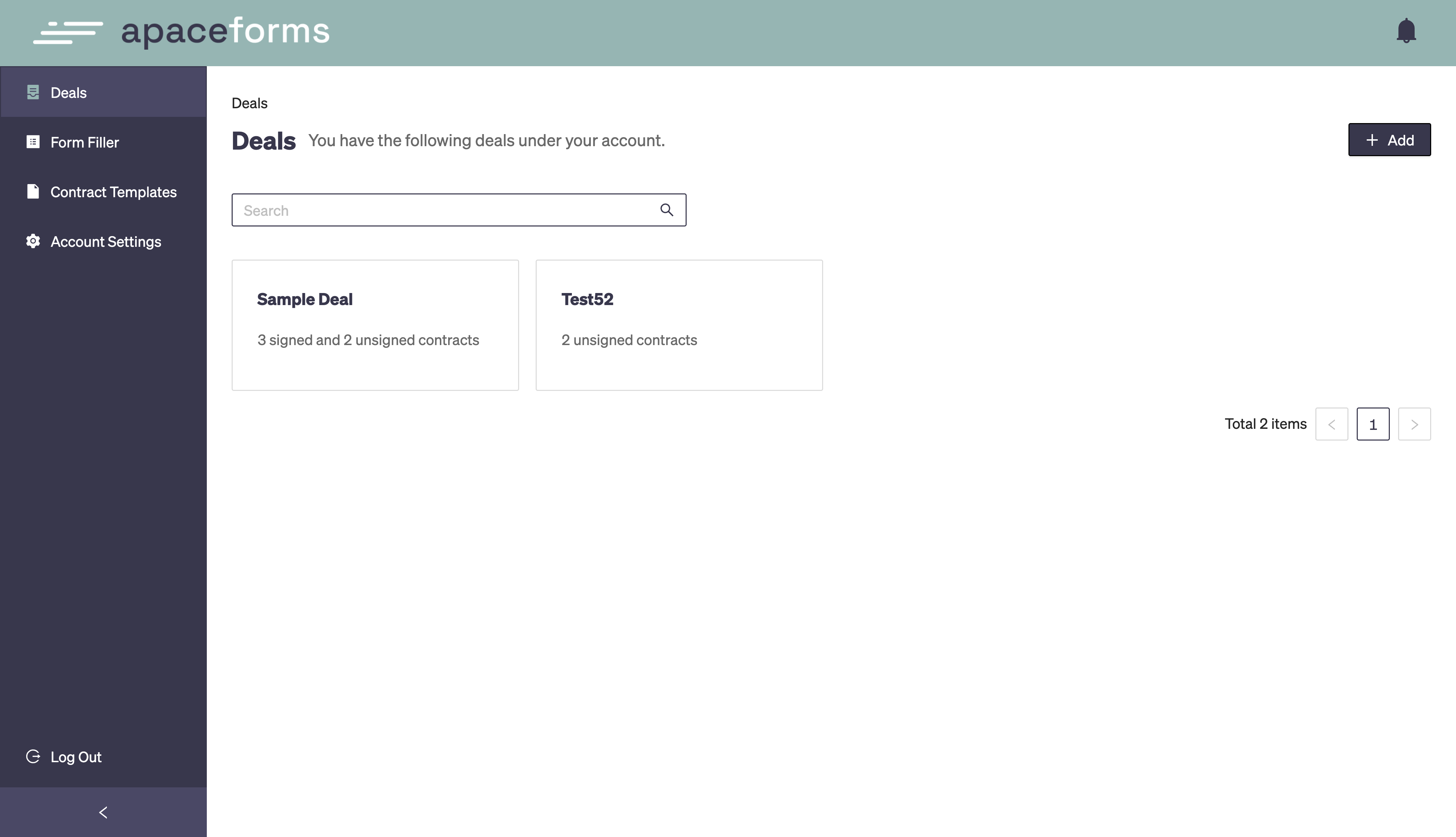 Deals help you organize contracts and transactions. To begin, click here