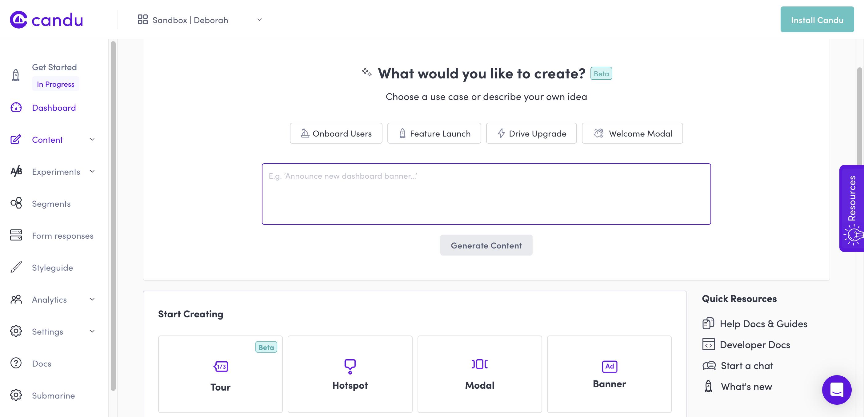 Start by navigating to the Content section 