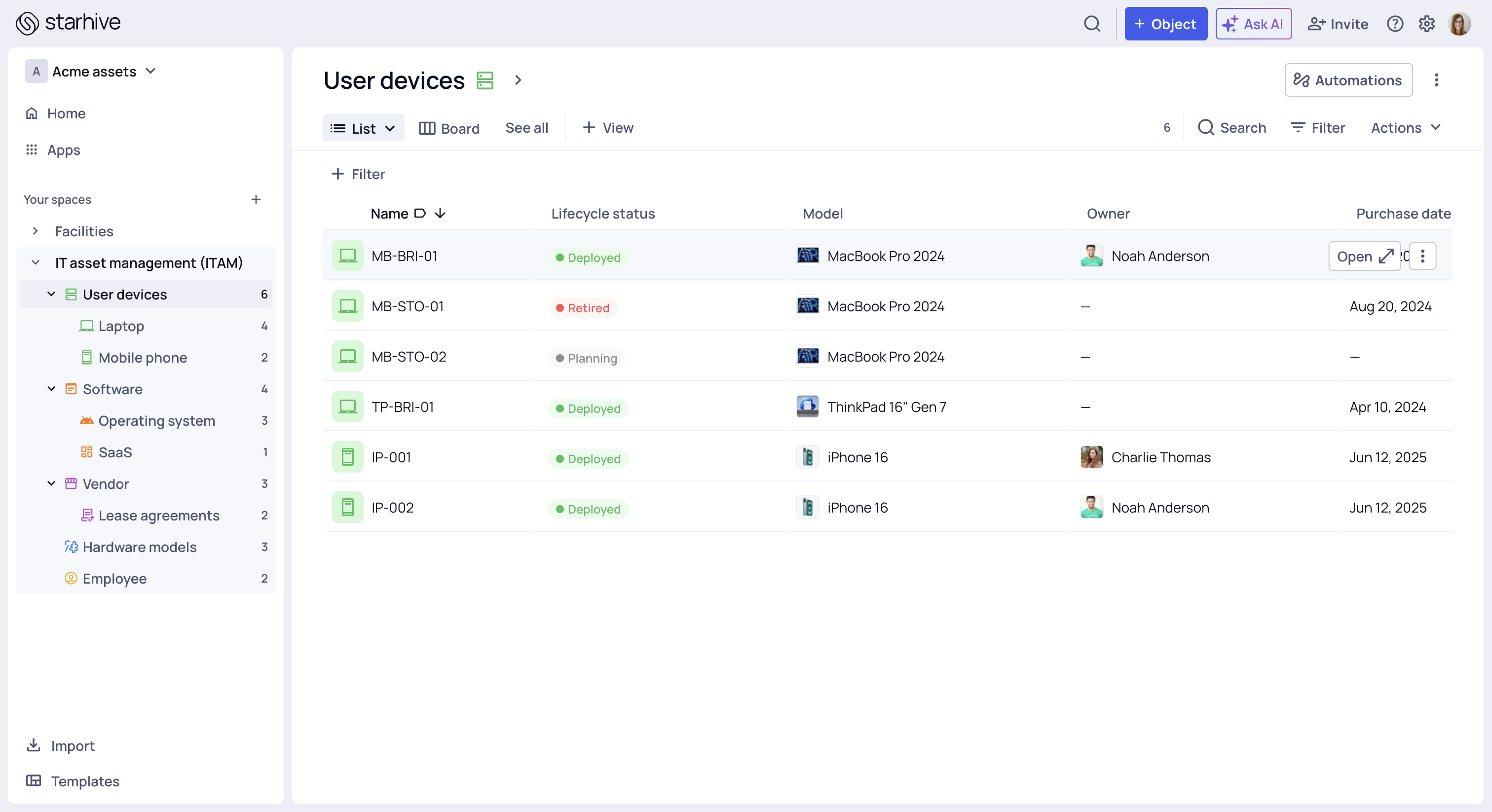All assets and data are stored here.

This can be customised (manually or with AI) to your asset types.