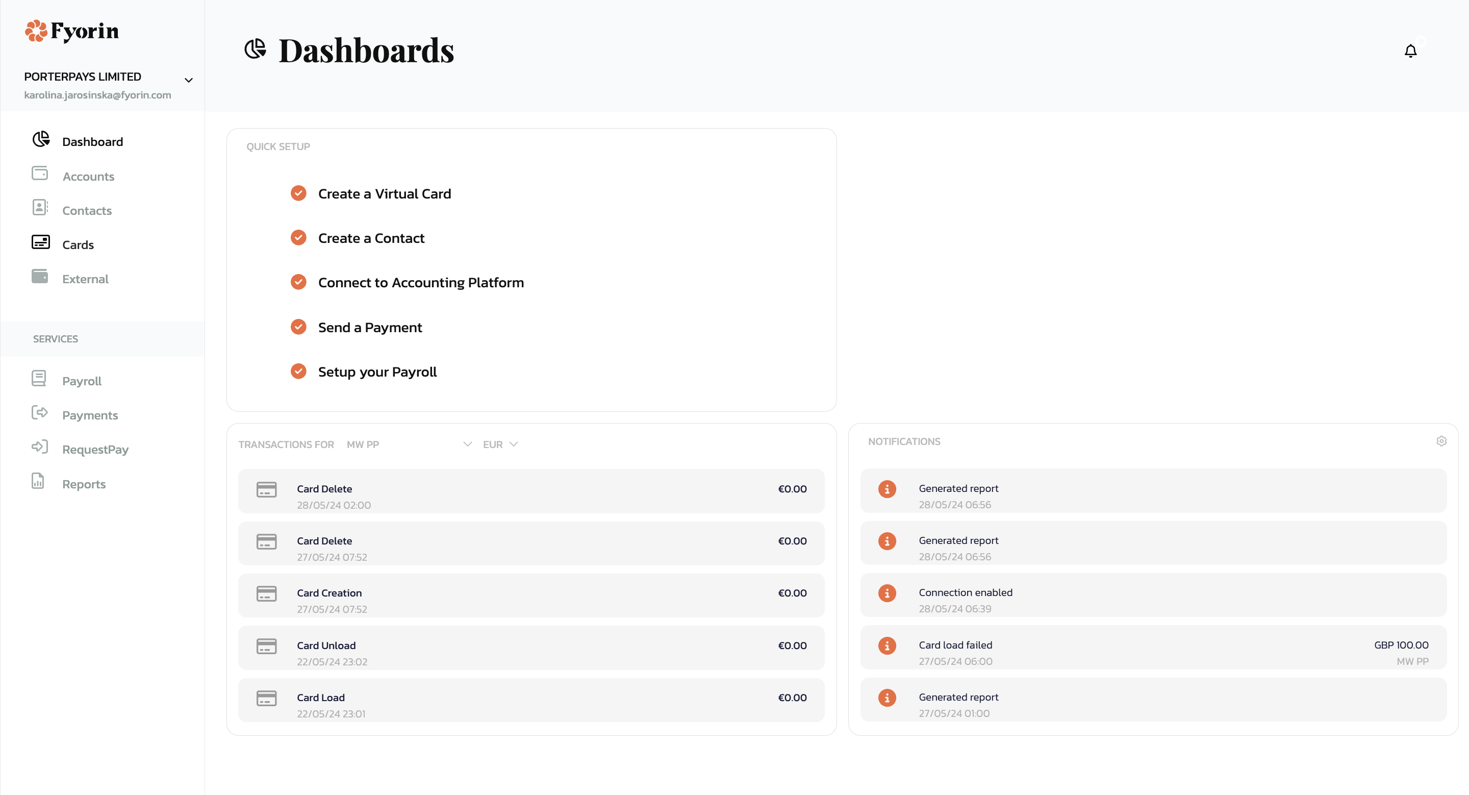 Let's create a merchant card. This can be done as easily as creating any other virtual card from the portal. 