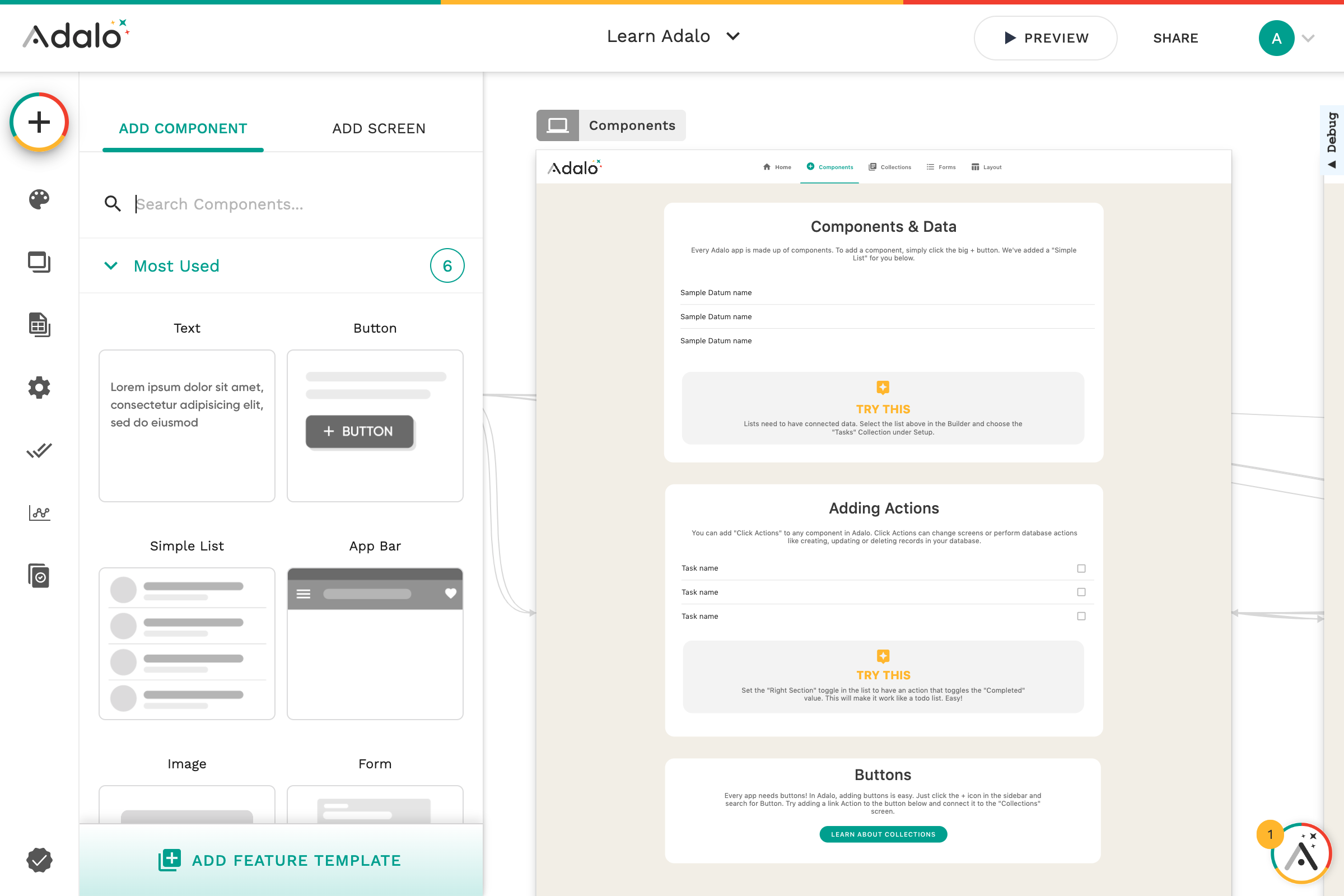This is a screen. Each unique page your users may see is created on a screen in Adalo.