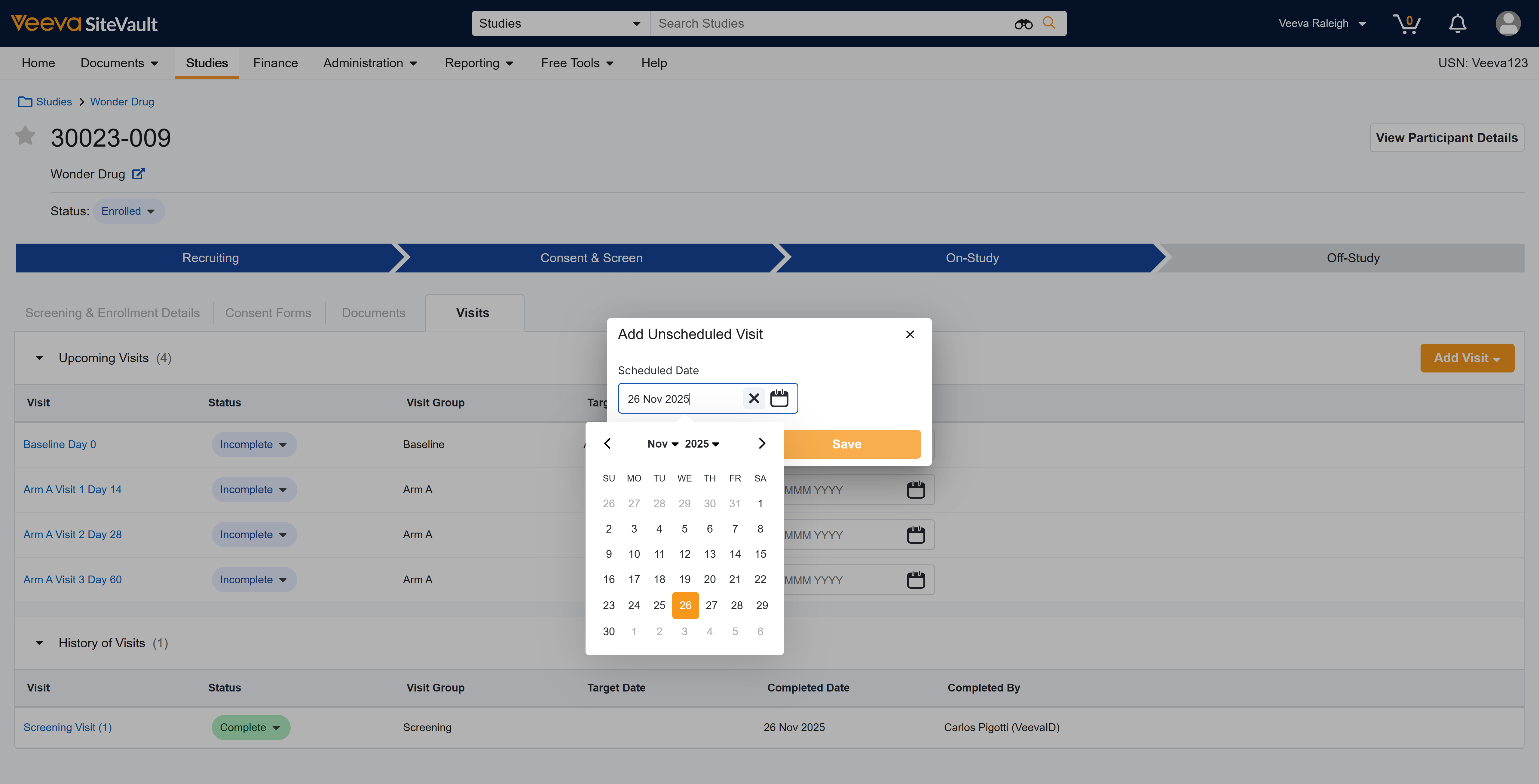 Add the **Scheduled Date** using the calendar and select **Save**