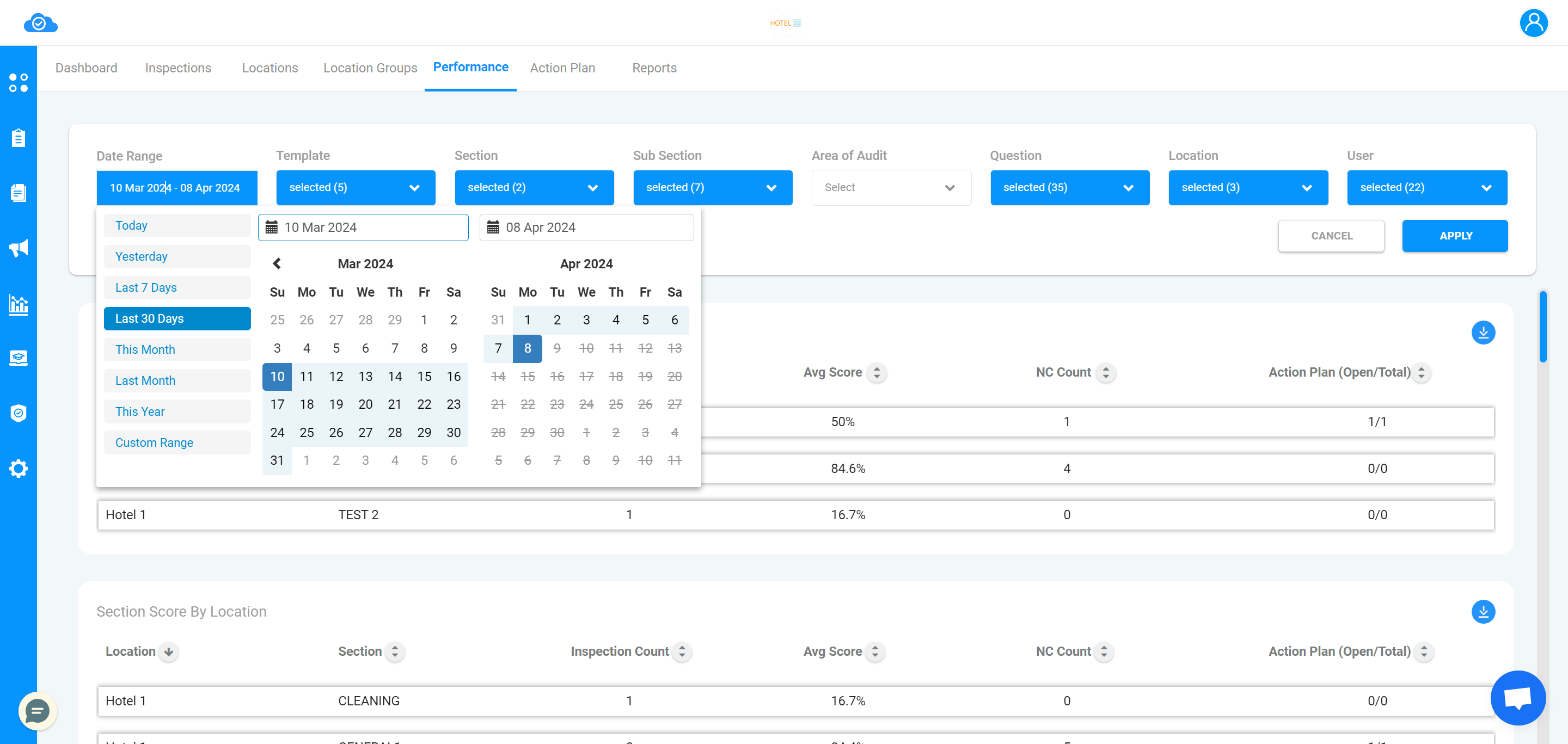 Select Date Range