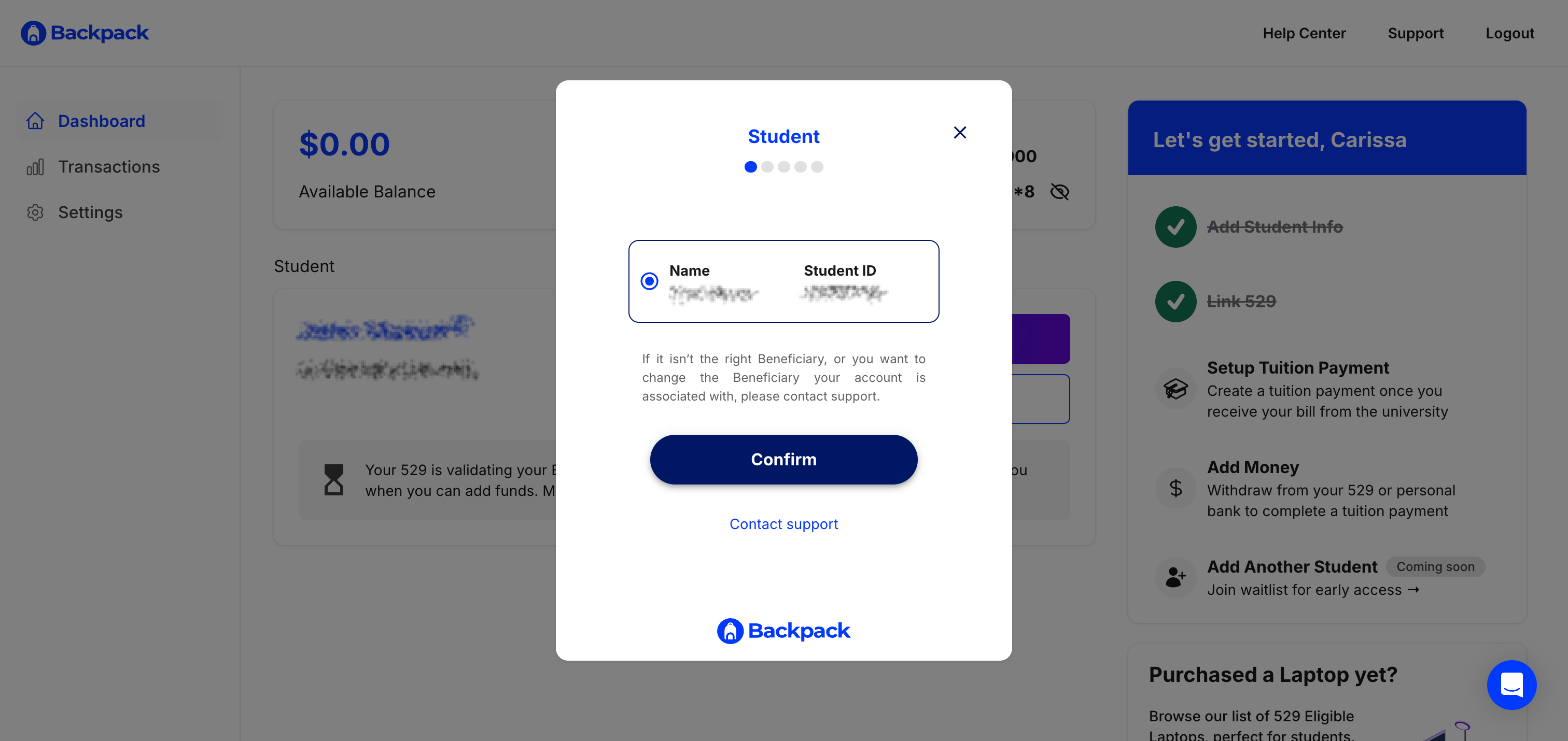 Select Setup Tuition Payment.