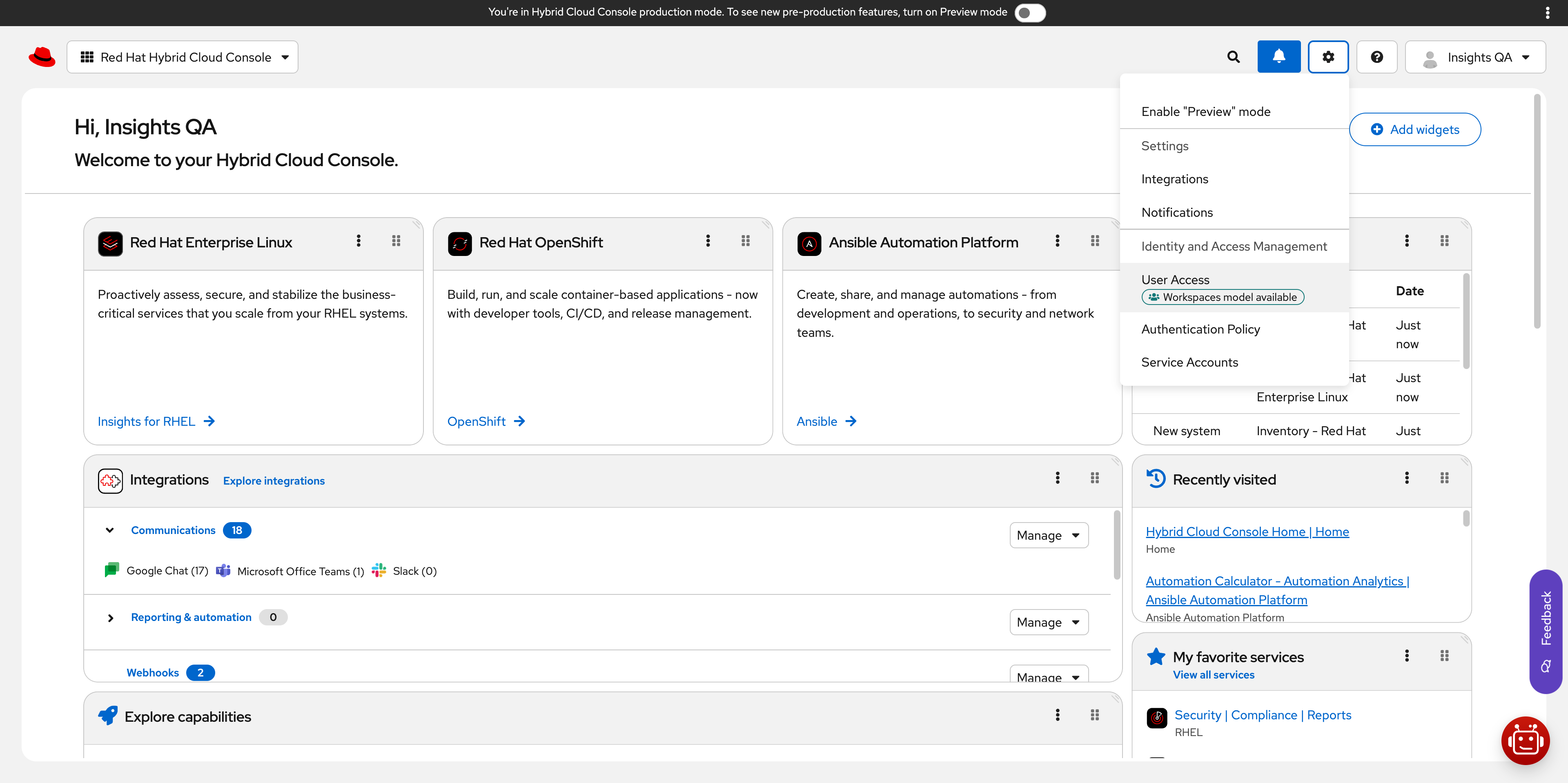 Select "User Access"