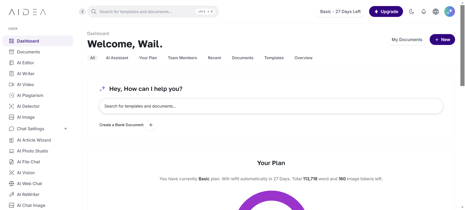 Welcome to Aidea's Dashboard! Discover tools designed to elevate your content creation.