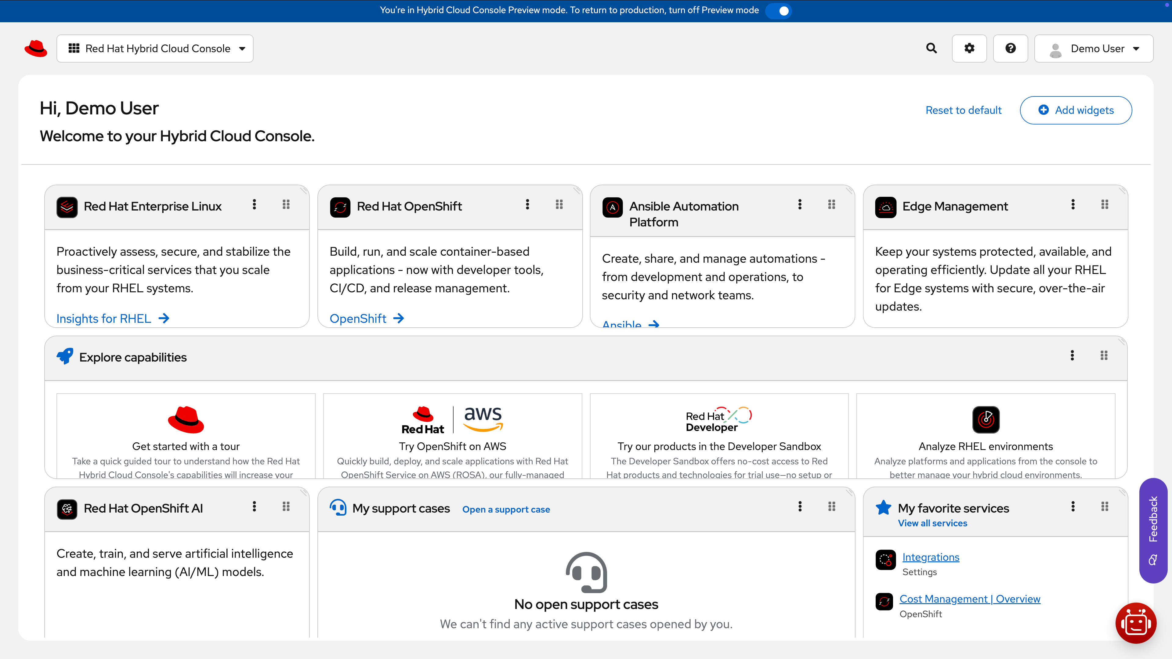 Log into the [Hybrid Cloud Console](console.redhat.com)
