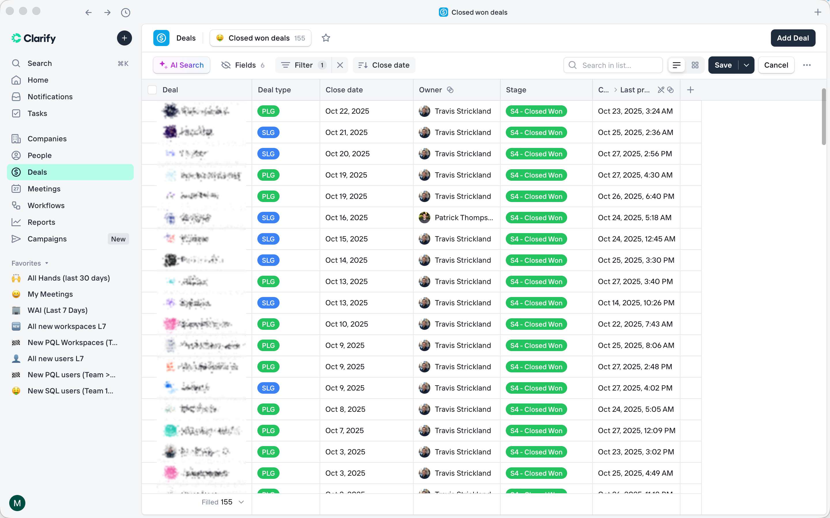 Start by adding a new field from any list of Deals, Companies, or People