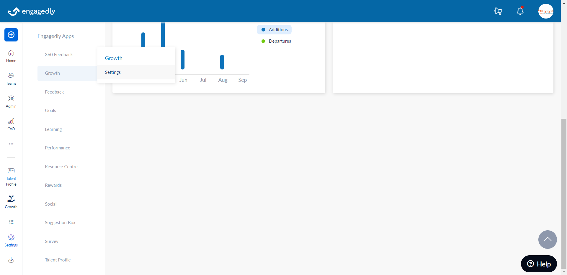 To get started, navigate to “Growth” from the settings