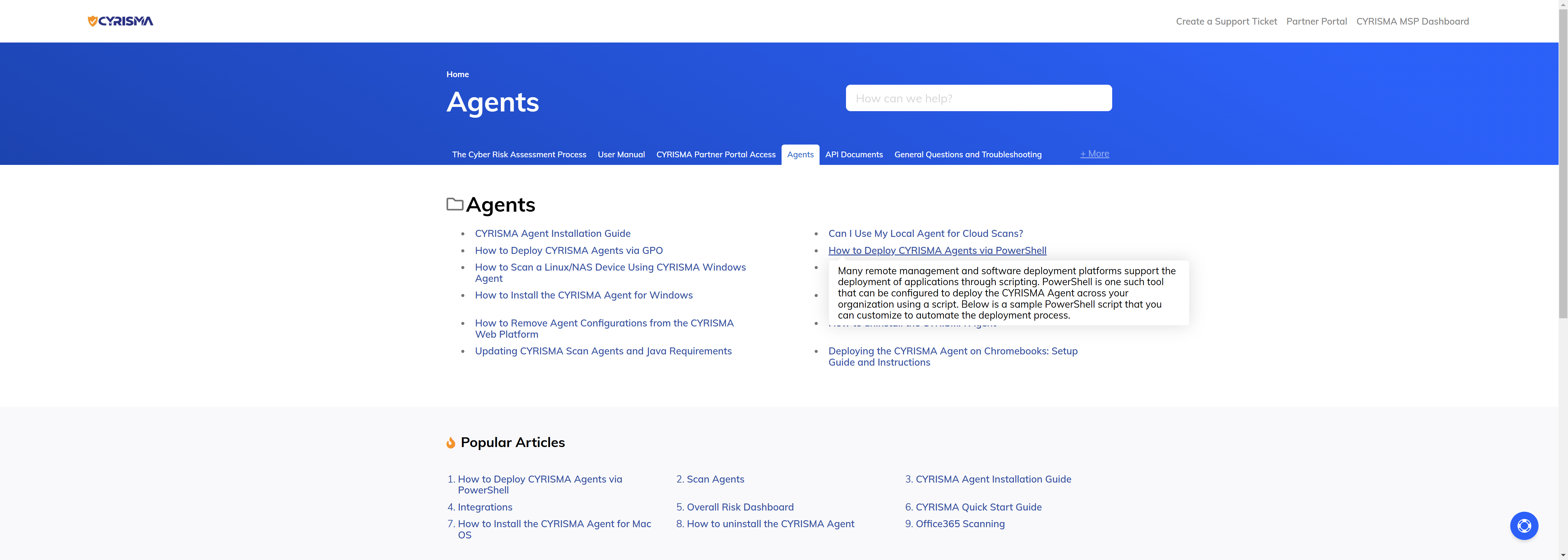 Select the guide on deploying CYRISMA Agents.