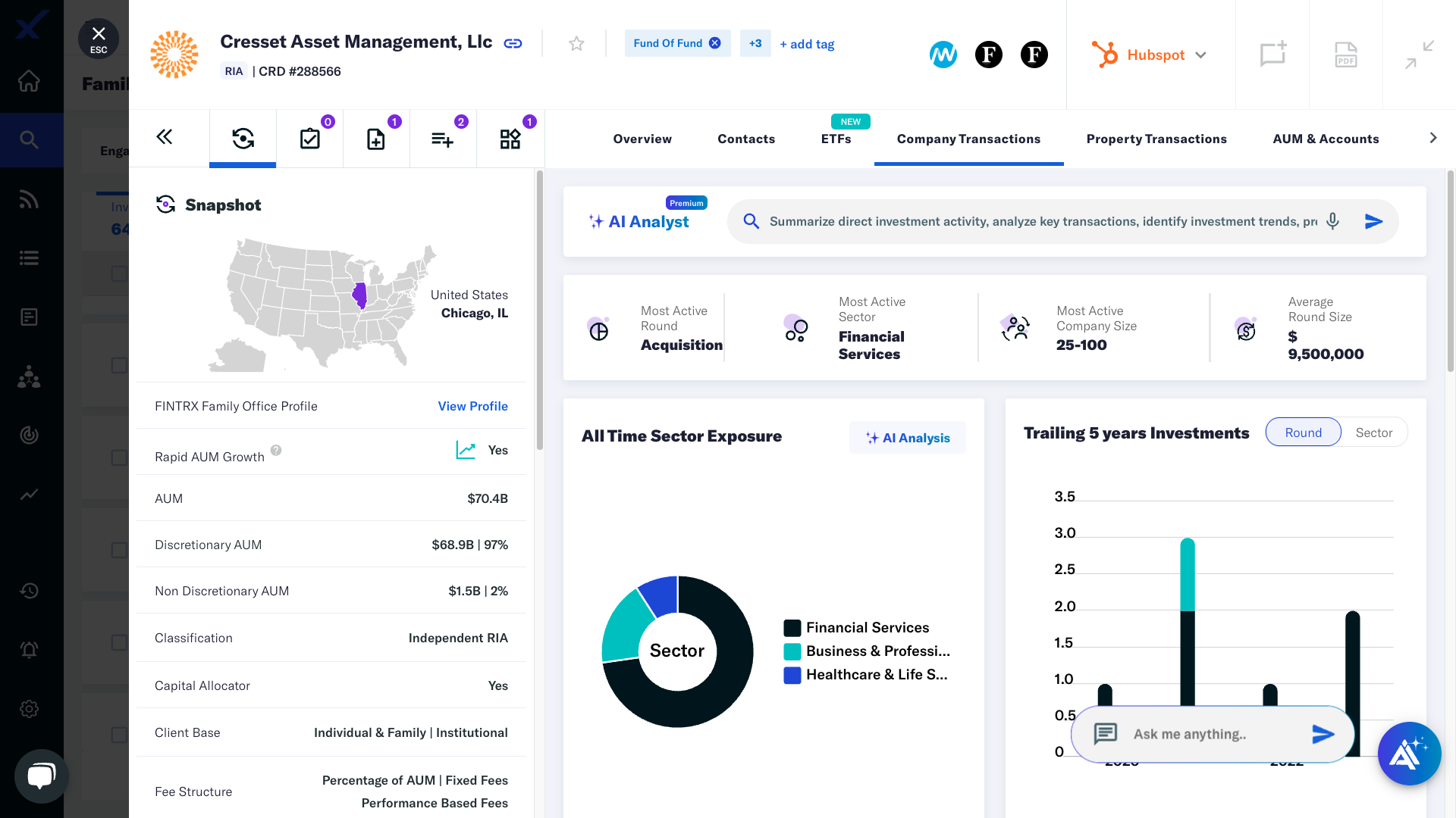 Explore AI-powered investment insights in the Company Transactions