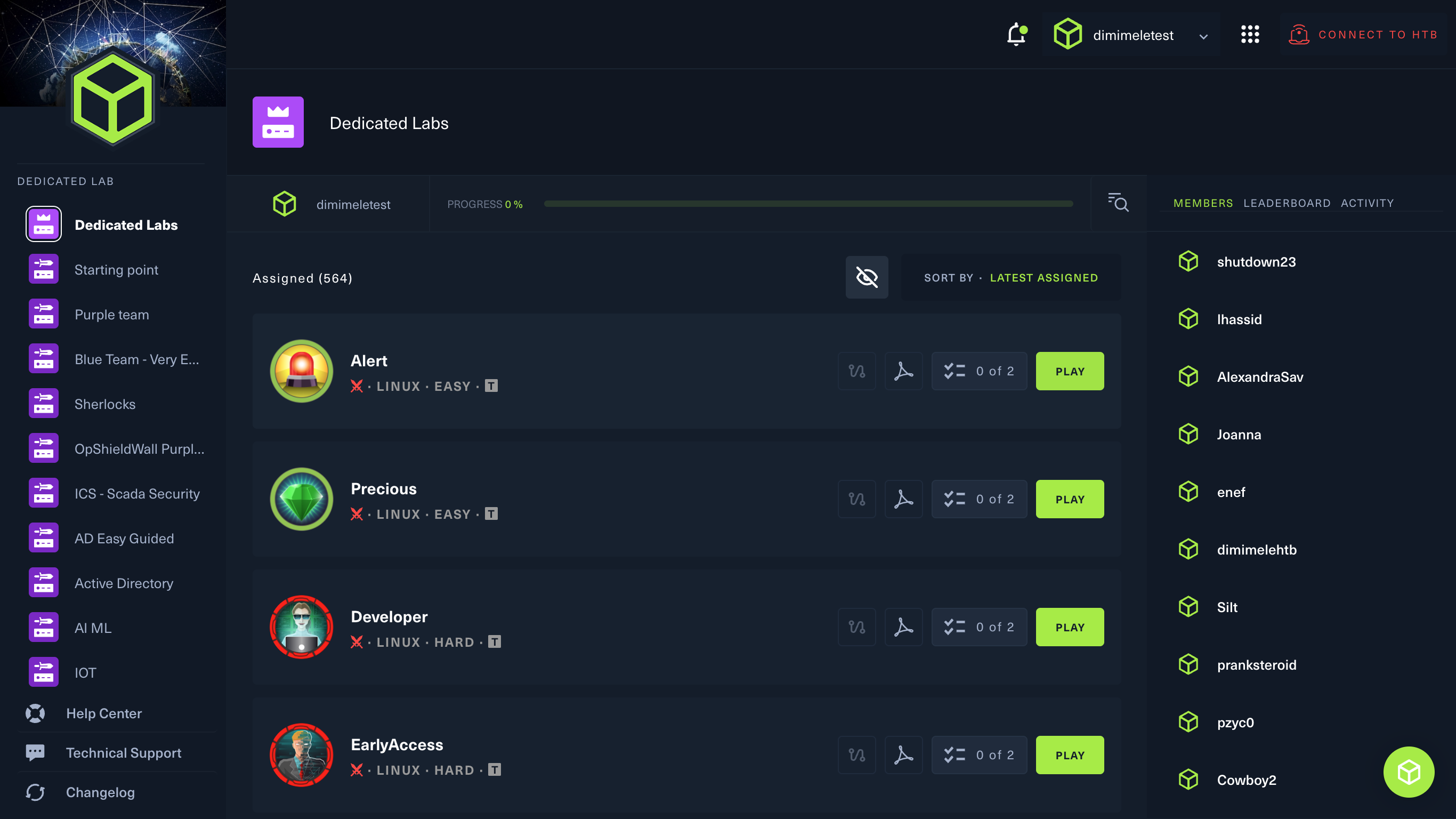 Within your Space you can see the list of scenarios your administrator has assigned to you