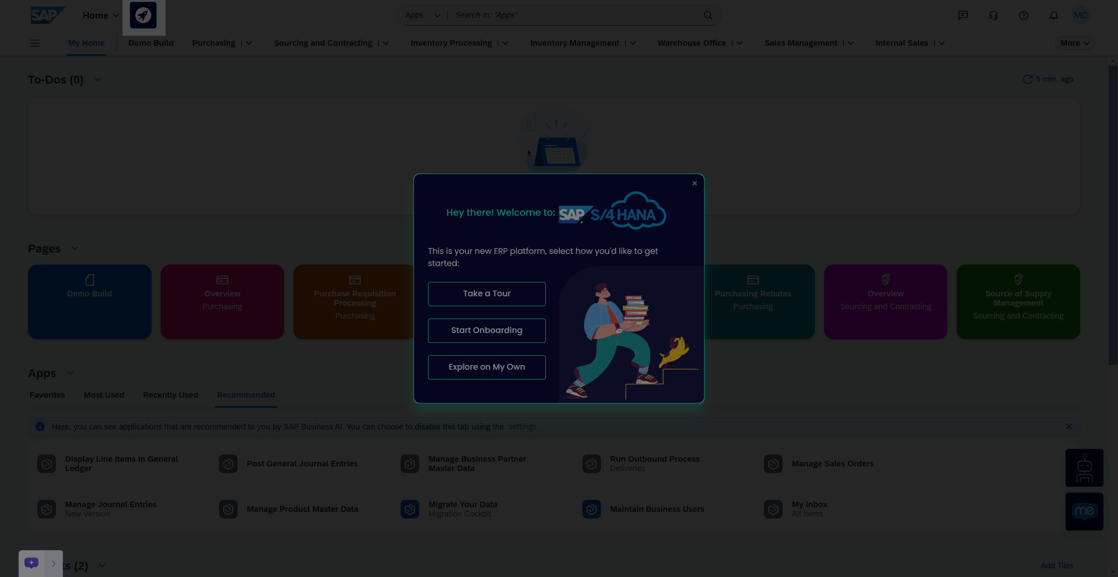 Tip: To get the pop-up to appear in the live demo environment you'll need to click on this launcher button.