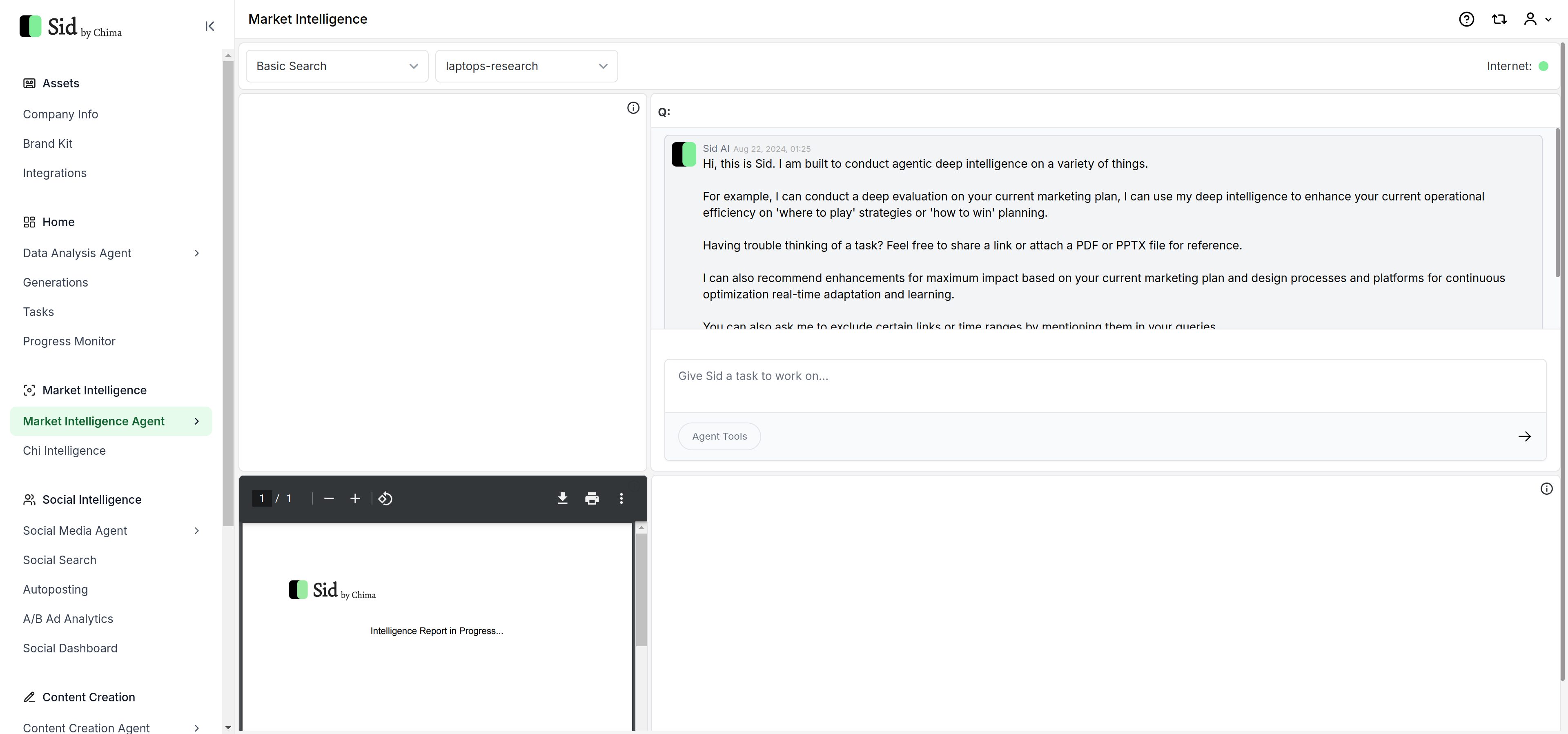 Now, I'll task the Market Intelligence Agent with analyzing 'Dell vs. Lenovo Competitive Intelligence.' It will quickly gather and compare data to deliver strategic insights on these two competitors.