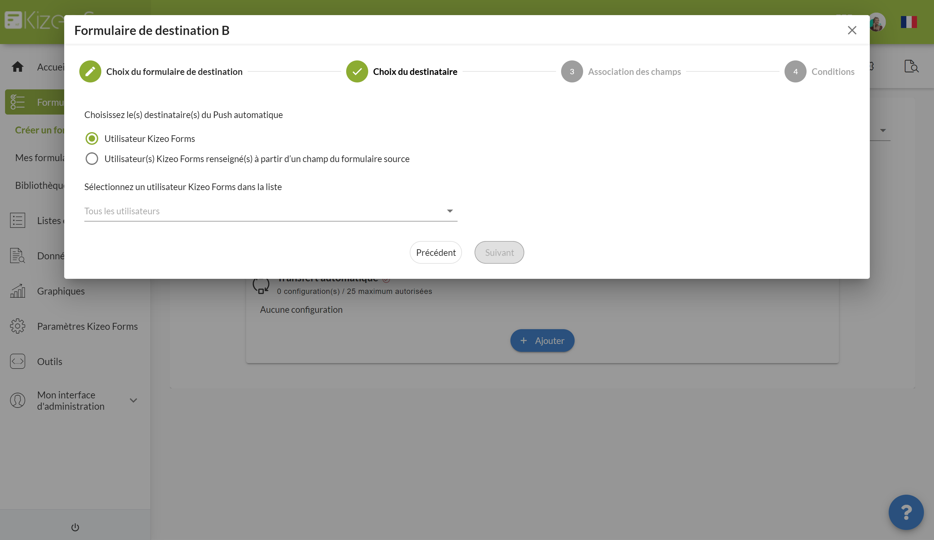 Cliquez ici pour afficher la liste des utilisateurs ayant des droits d'accès en saisie au formulaire de destination