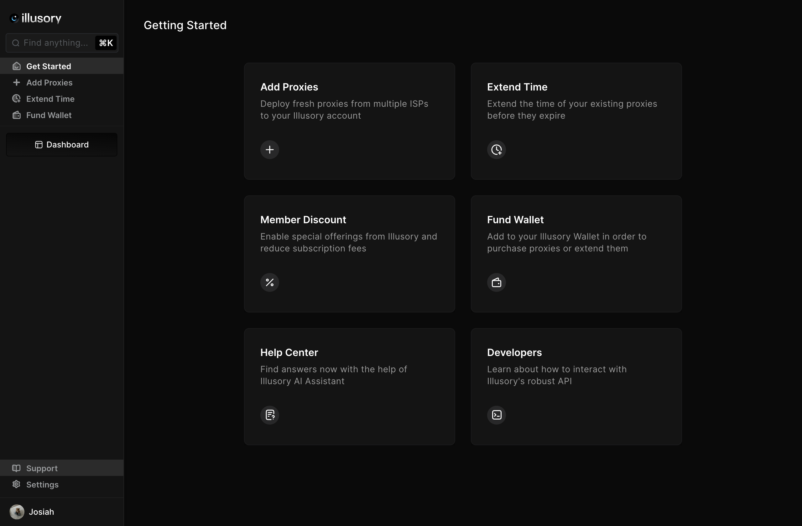 Navigate to the "Settings" page.