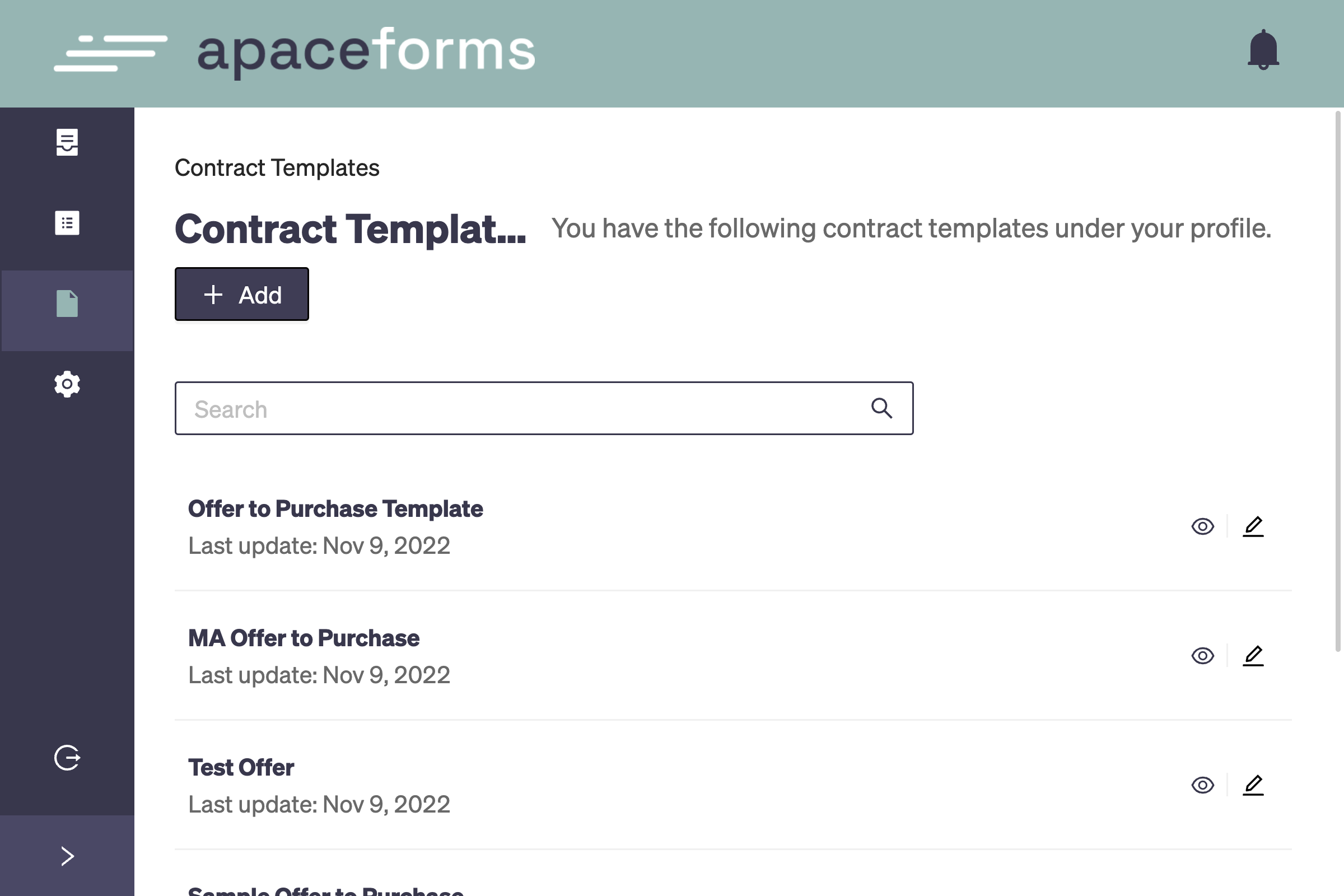 To begin, click "+ Add"
